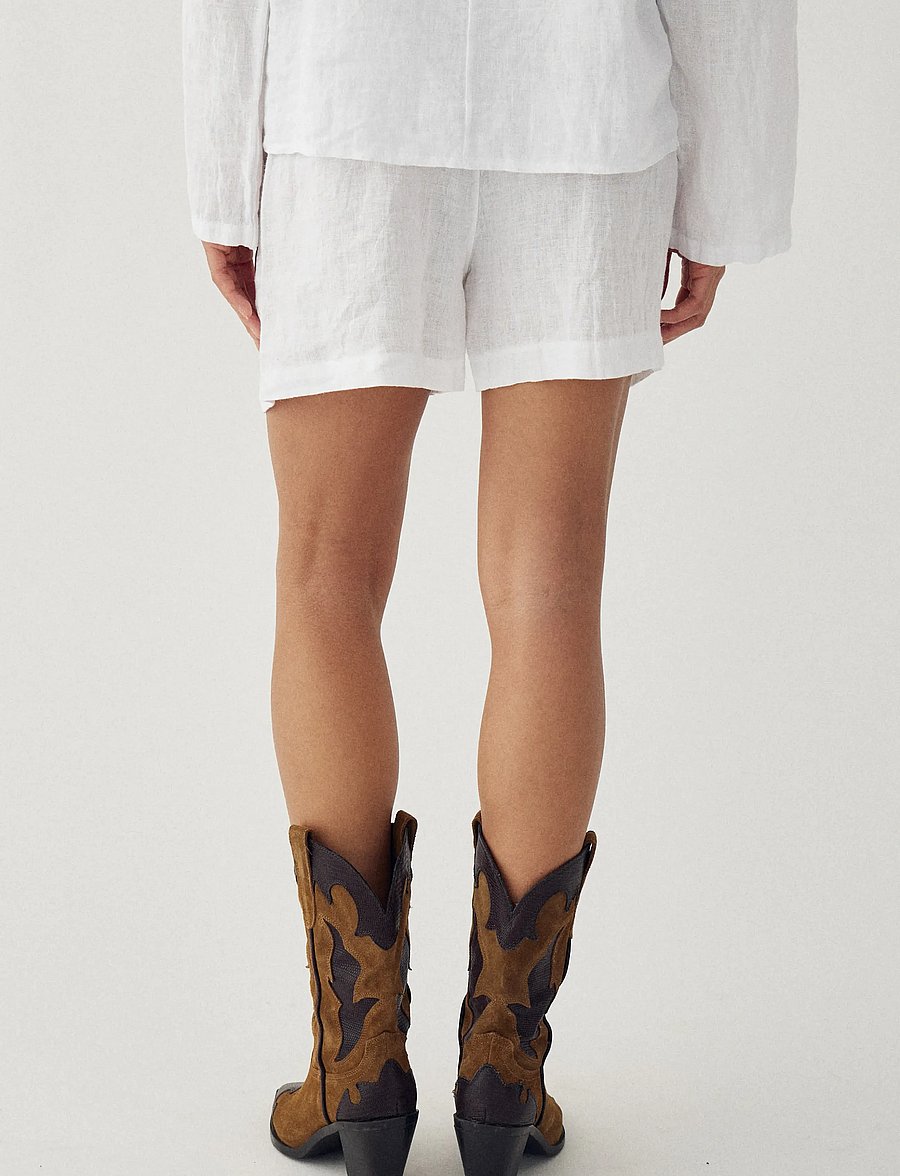 Noella - Layne Shorts - hørshorts - white - 3