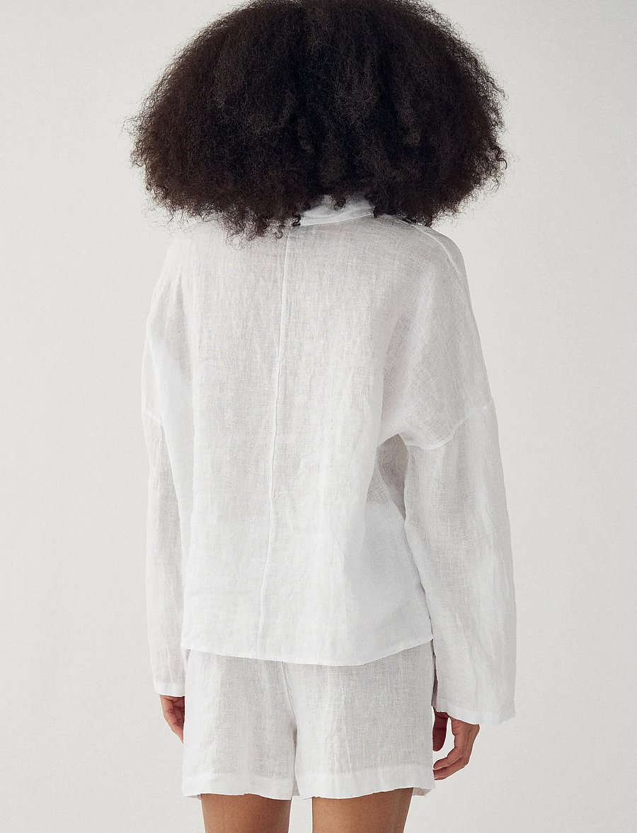 Noella - Layne Shorts - hørshorts - white - 4