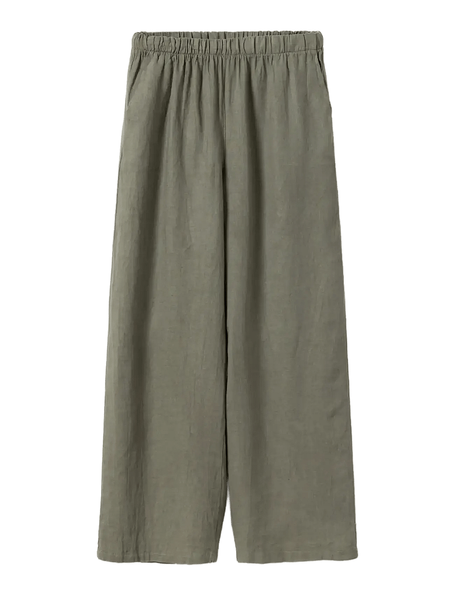 Noella - Lorann Pants - hørbukser - green leaf - 1
