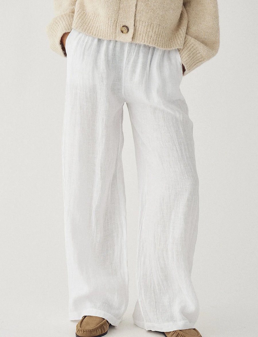 Noella - Lorann Pants - leinenhosen - white - 0