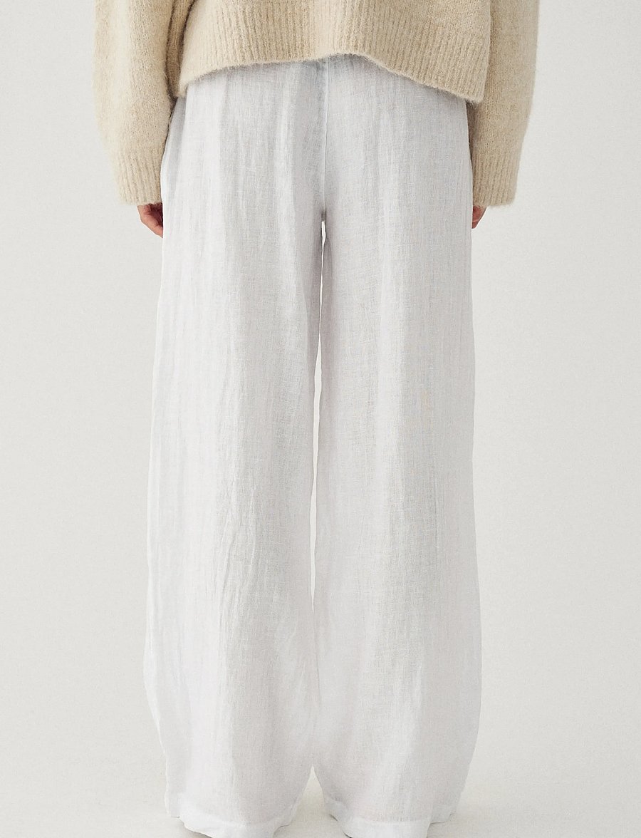 Noella - Lorann Pants - leinenhosen - white - 3