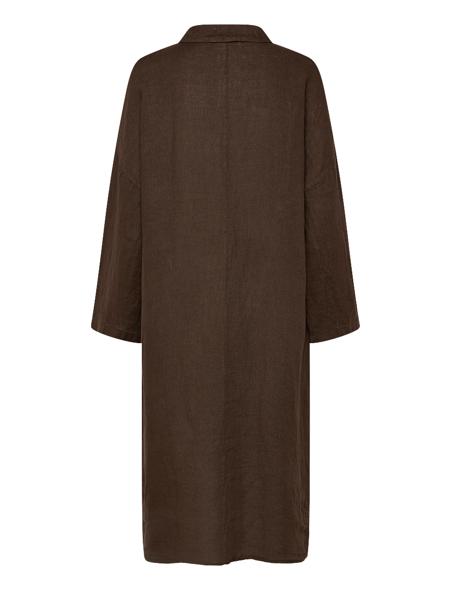 Noella - N-Lorita Dress - skjortekjoler - chocolate - 2