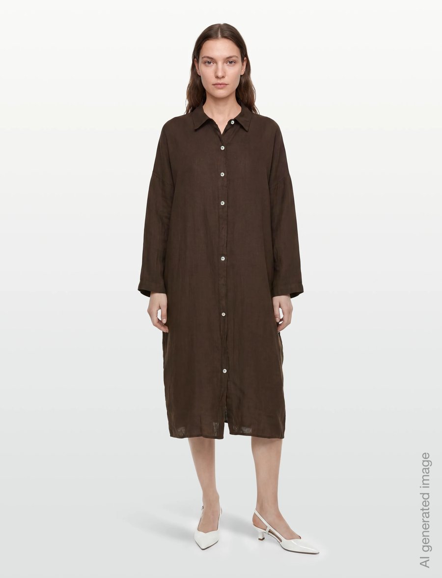 Noella - N-Lorita Dress - skjortekjoler - chocolate - 0