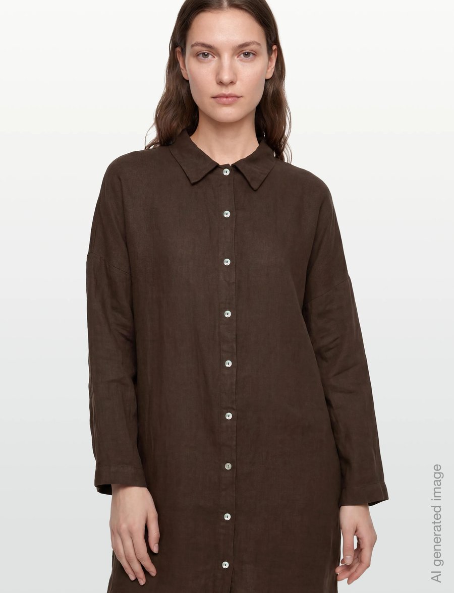 Noella - N-Lorita Dress - skjortekjoler - chocolate - 3