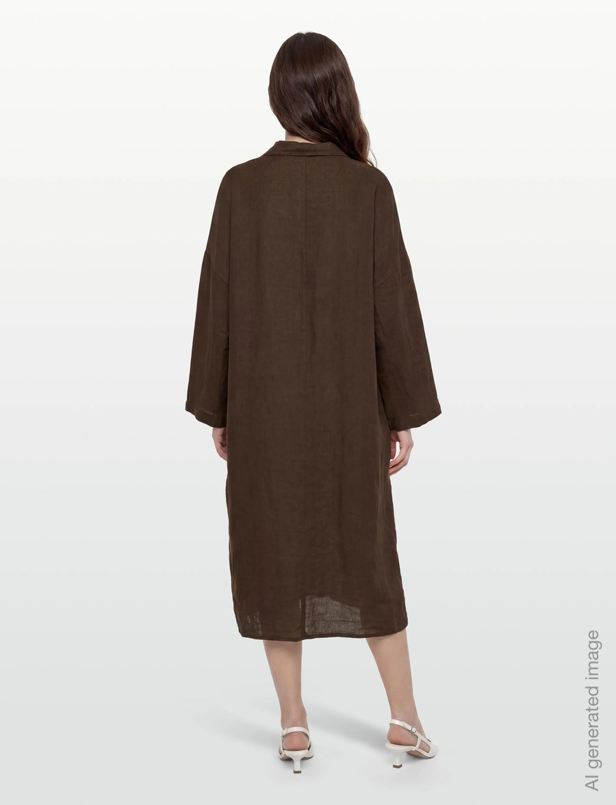 Noella - N-Lorita Dress - skjortekjoler - chocolate - 4