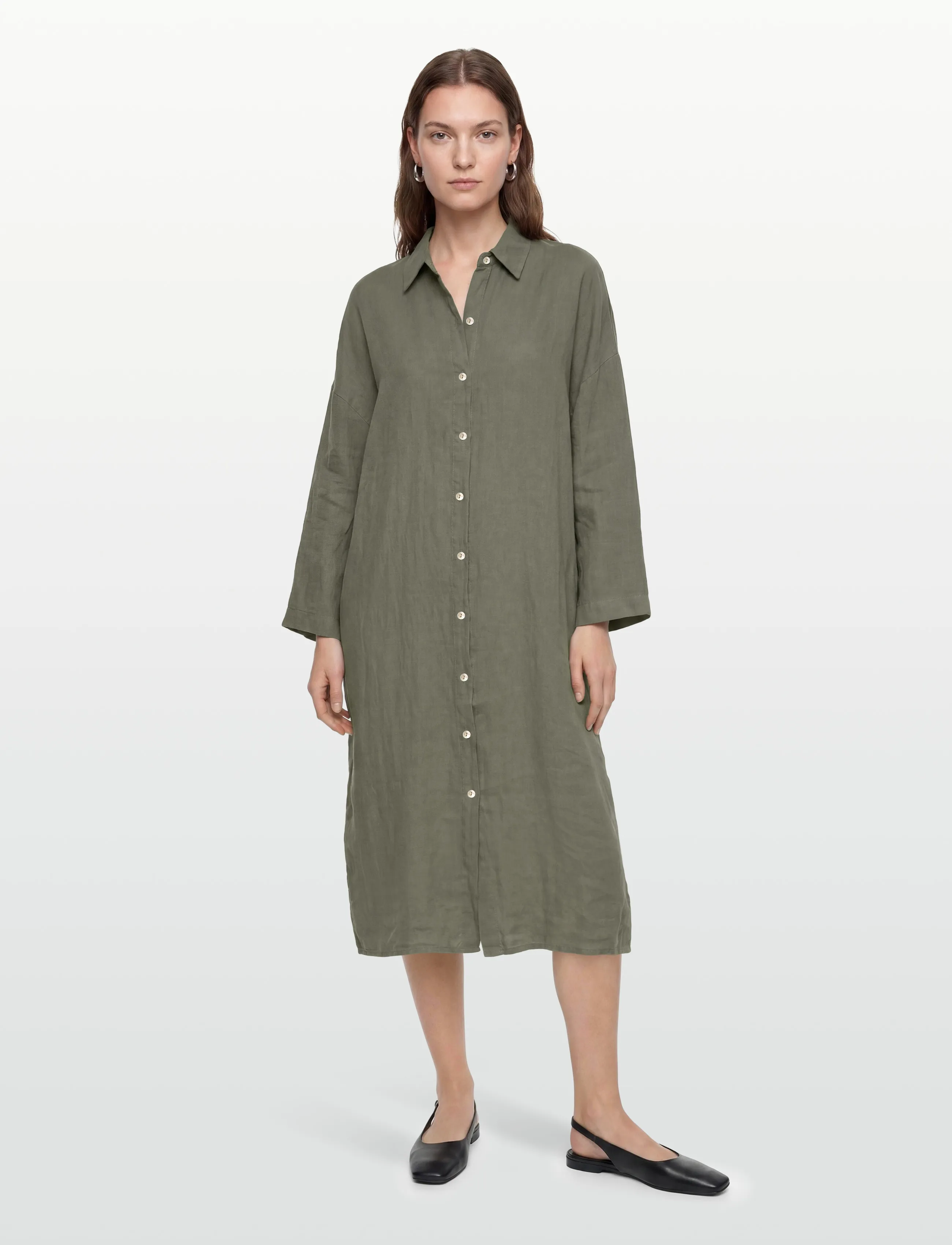 Noella N-Lorita Dress, S/M, Dresses, Khakigrün - Shirt Frauen