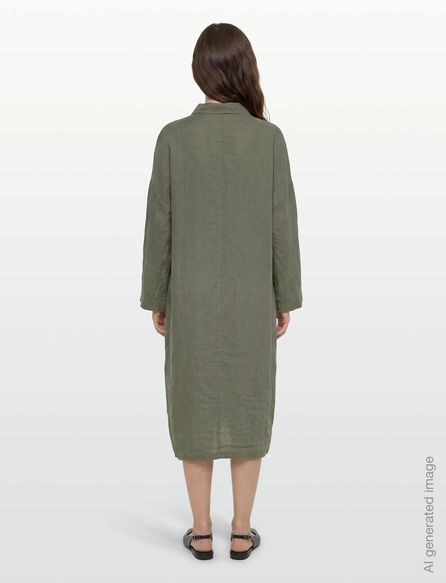 Noella - N-Lorita Dress - skjortekjoler - leaf green - 4