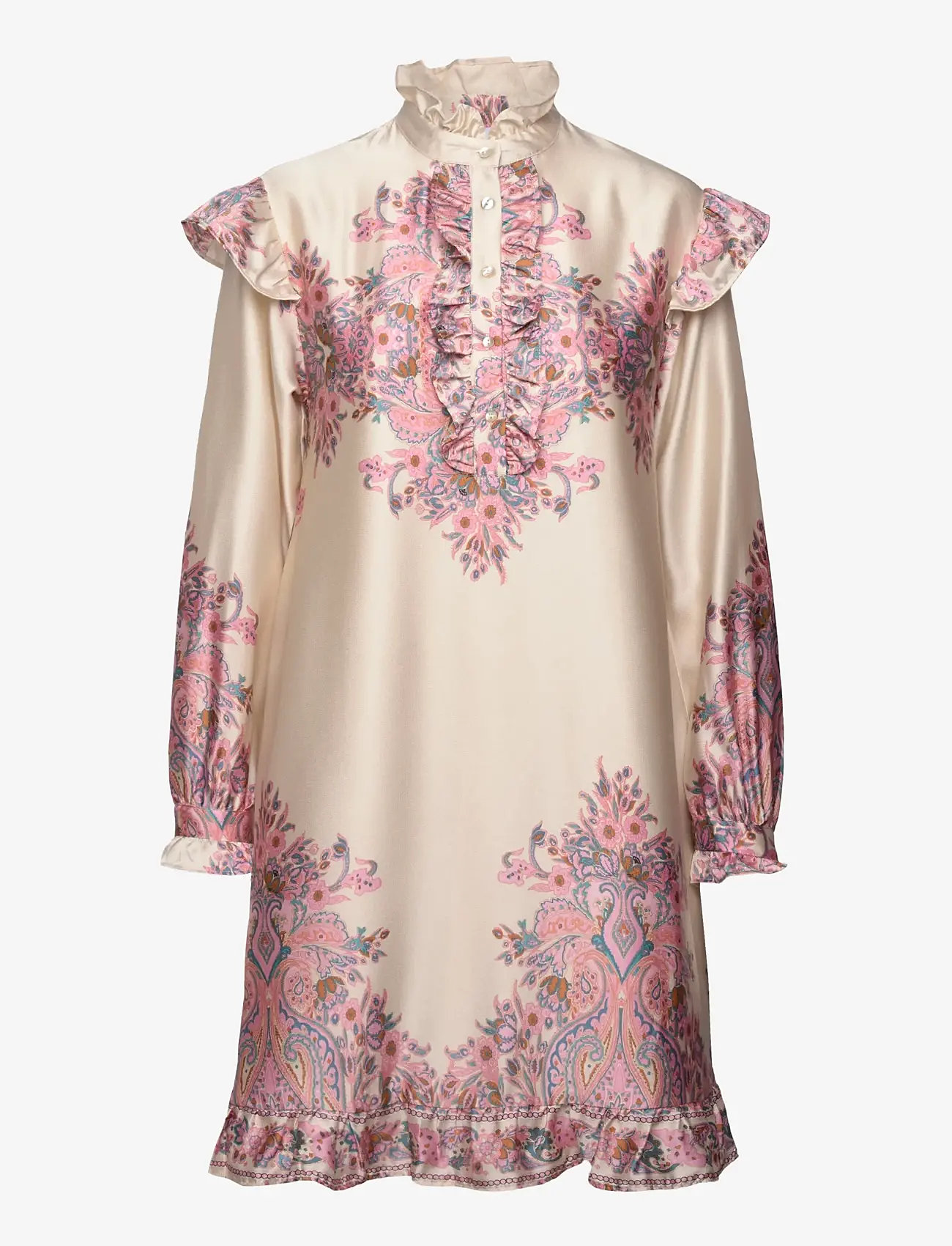 Noella - Reno Ruby Ruffle Dress - skjortklänningar - drusella print - 1