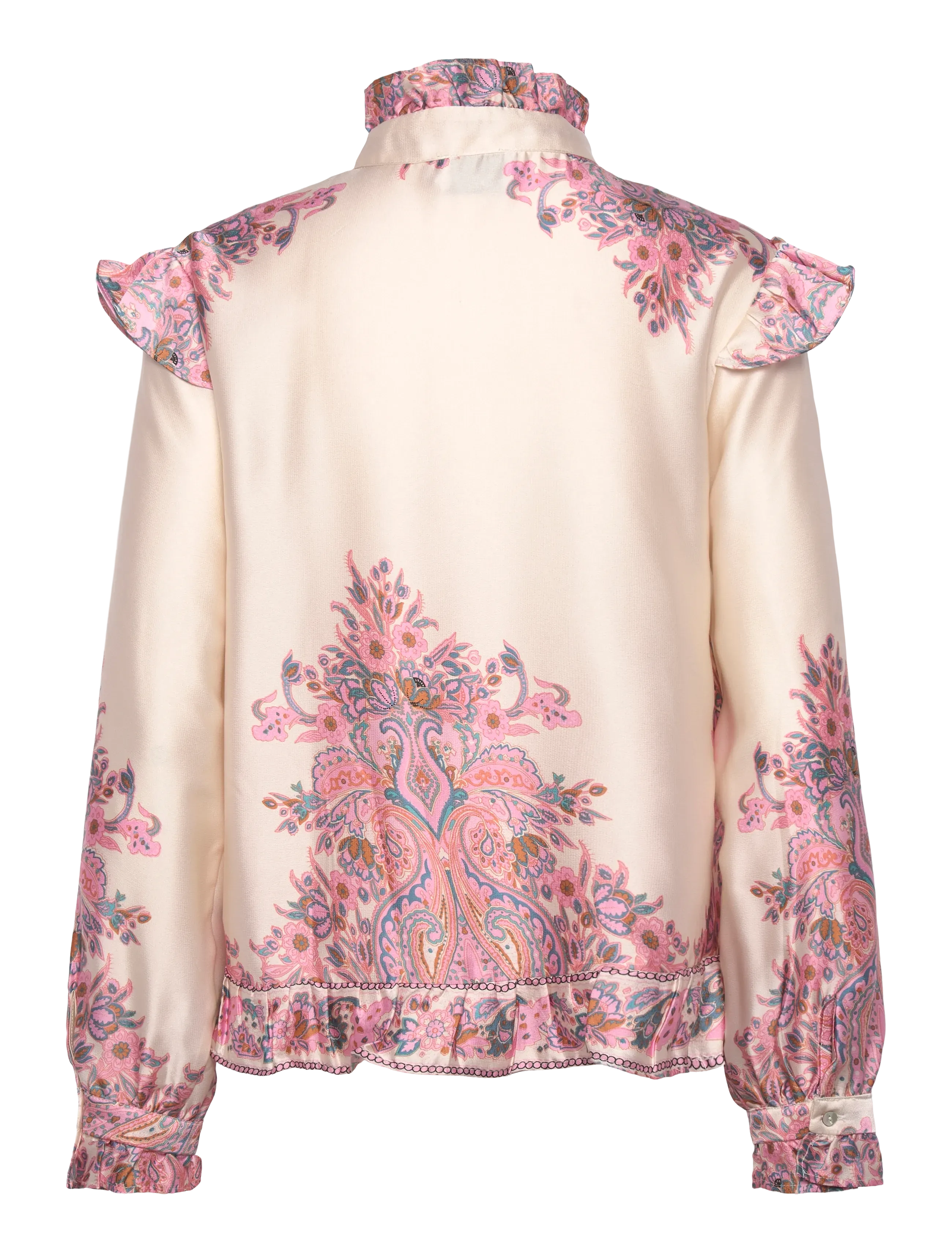 Noella - Reno Ruby Ruffle Blouse - långärmade skjortor - drusella print - 2