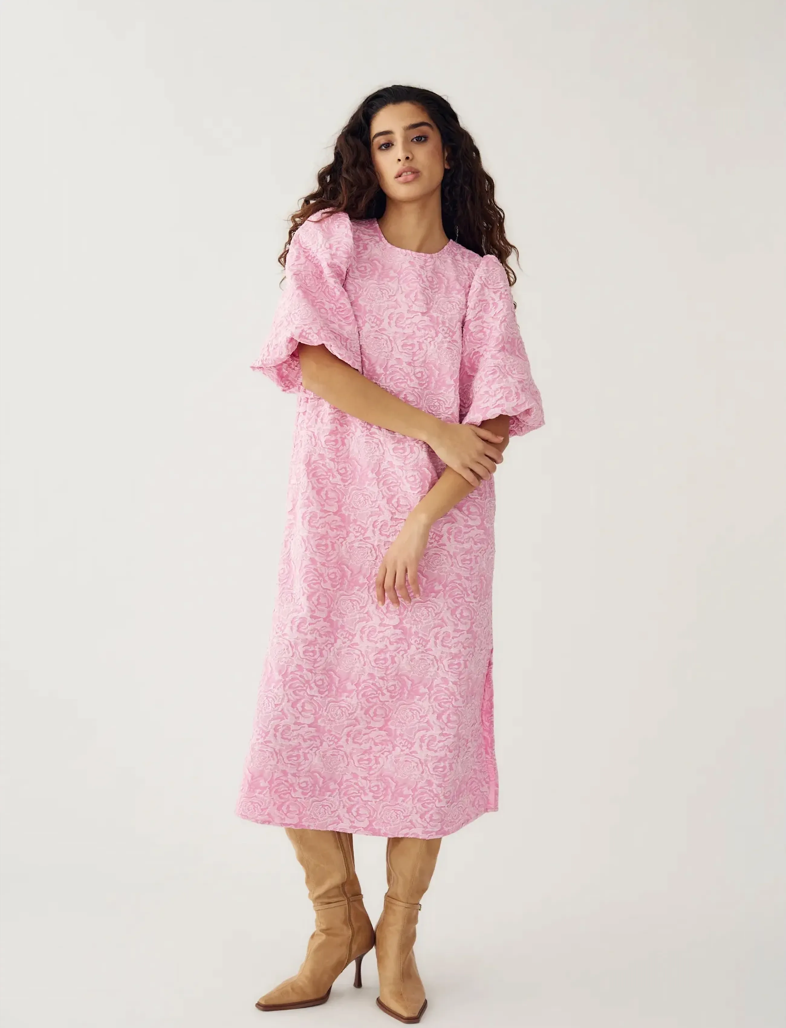 Noella N-Pastis Long Dress - Kjoler - BABY PINK / pink/rose