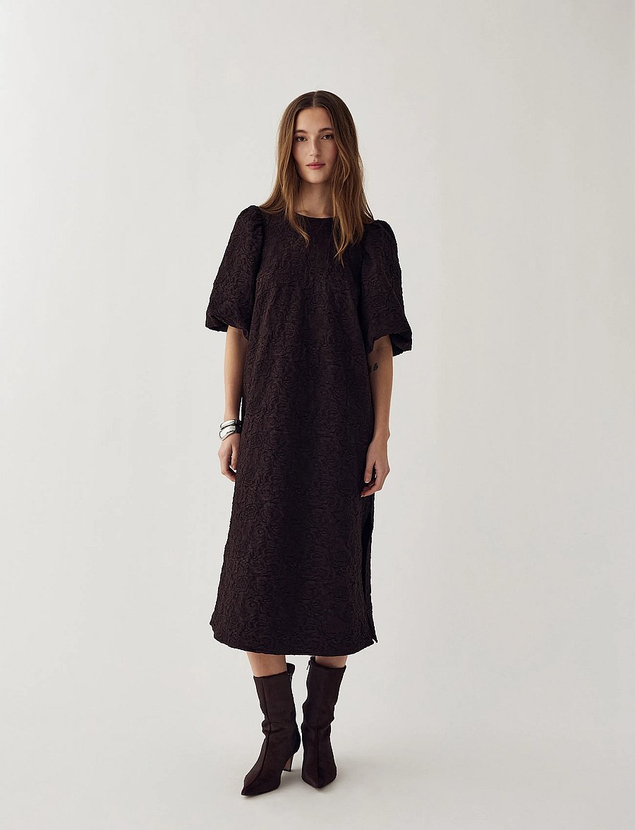 Noella - N-Pastis Long Dress - sommerkjoler - chocolate - 0