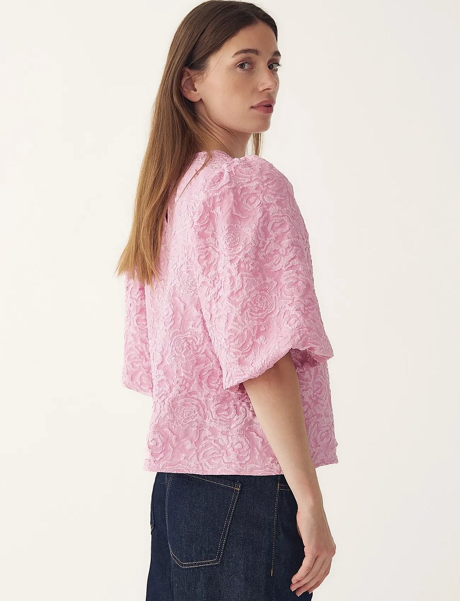 Noella - N-Shelly Blouse - kurzärmelige blusen - baby pink - 3