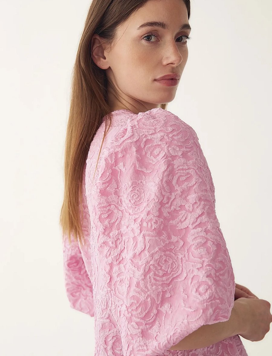 Noella - N-Shelly Blouse - kurzärmelige blusen - baby pink - 4