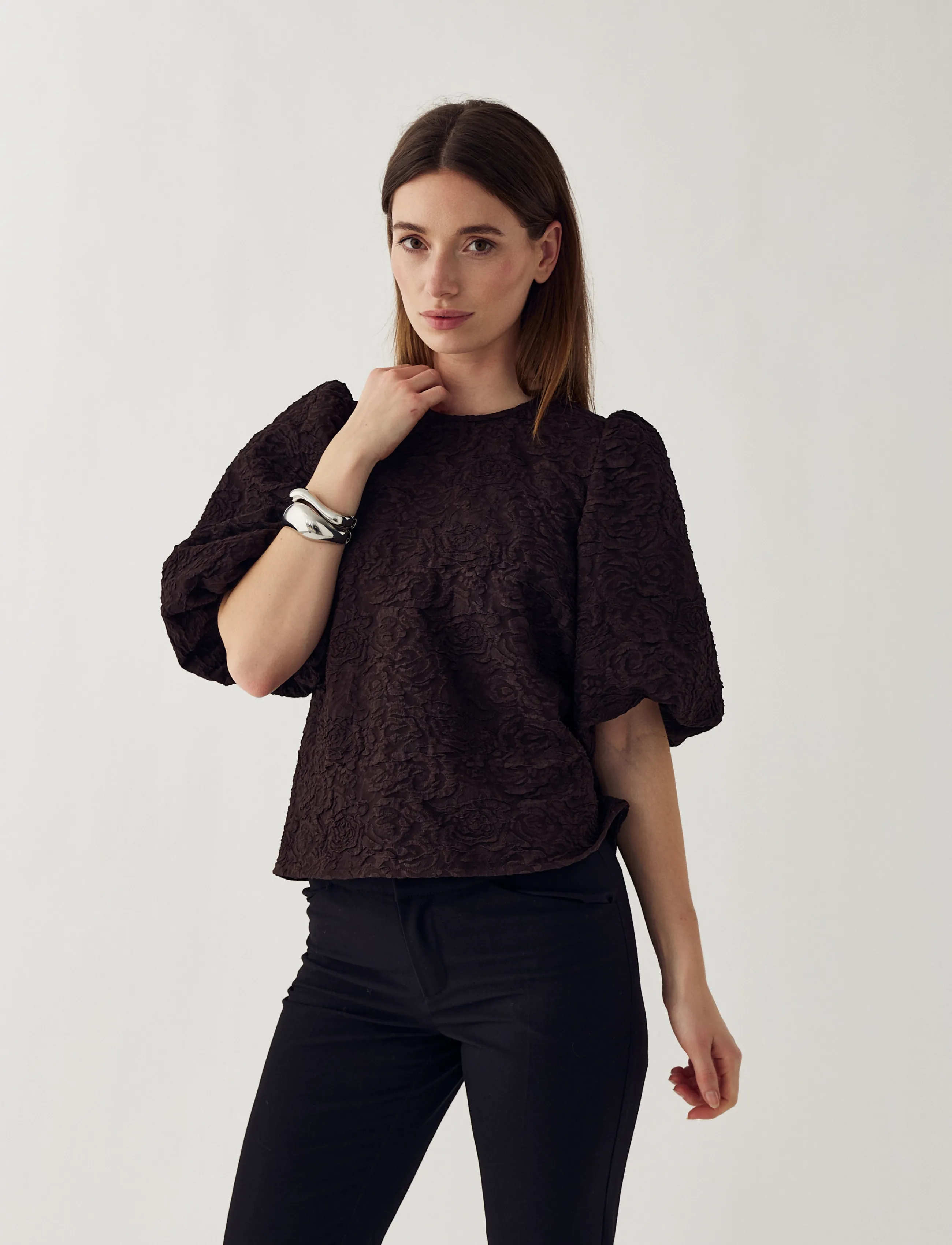 Noella N-Shelly Blouse, XS, Brown, Bluser > Kortærmede, Dame