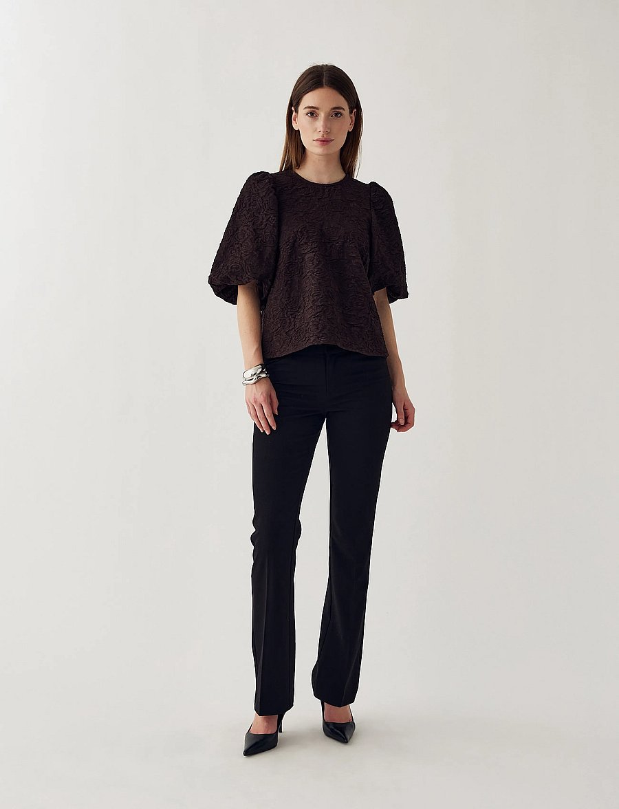 Noella - N-Shelly Blouse - kolmveerandvarrukatega pluusid - chocolate - 5