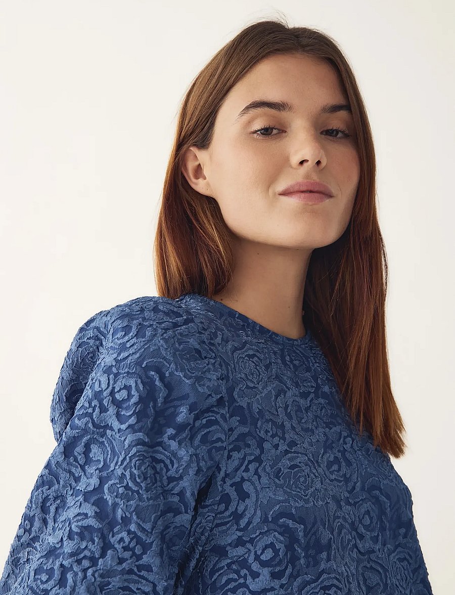Noella - N-Shelly Blouse - kurzärmelige blusen - dusty blue - 3