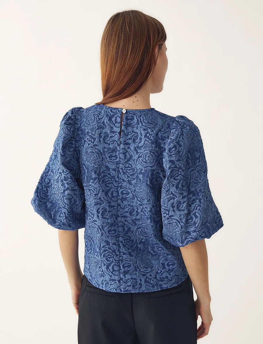 Noella - N-Shelly Blouse - kurzärmelige blusen - dusty blue - 4