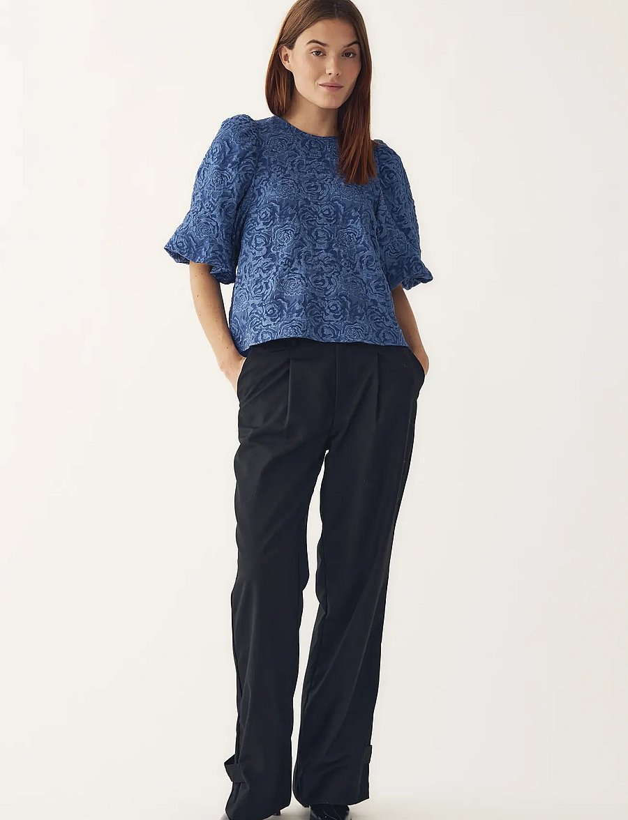 Noella - N-Shelly Blouse - kurzärmelige blusen - dusty blue - 5