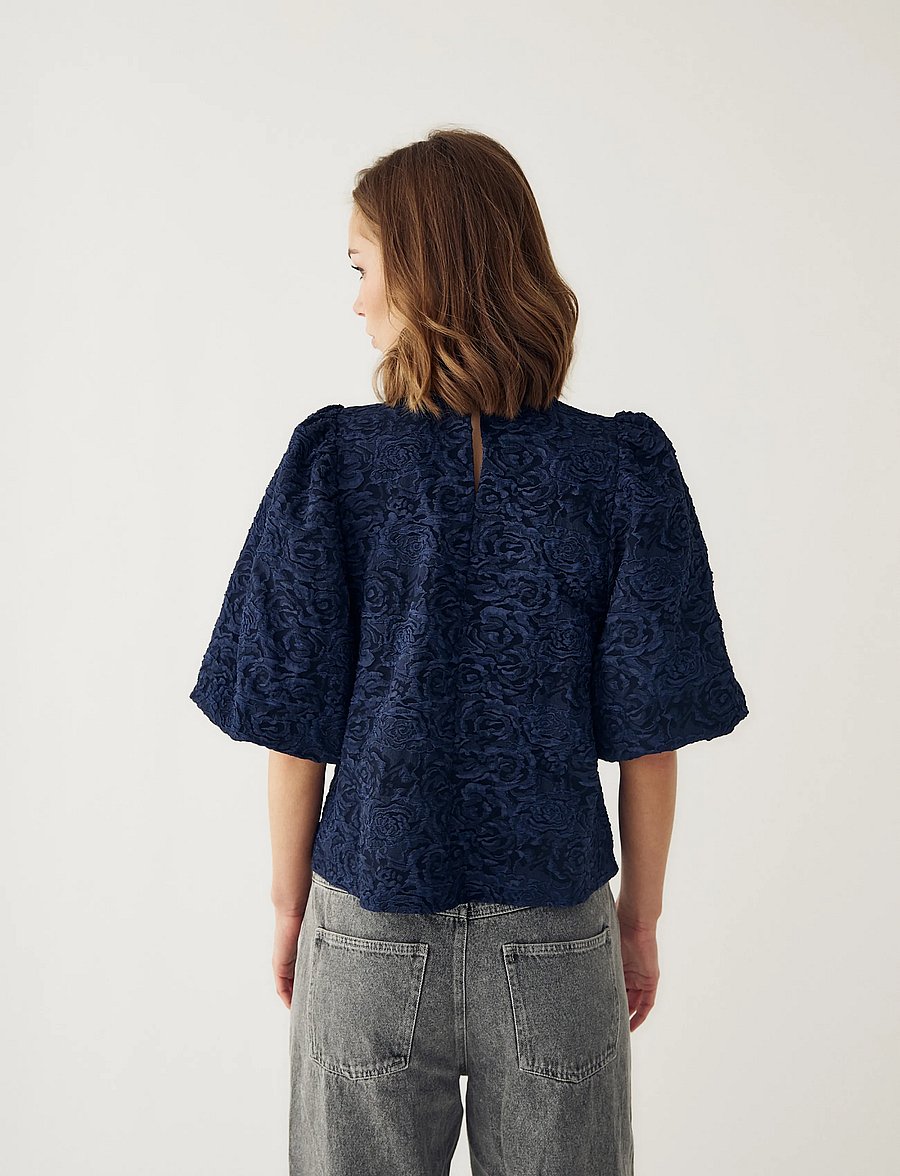 Noella - N-Shelly Blouse - kurzärmelige blusen - navy blue - 3