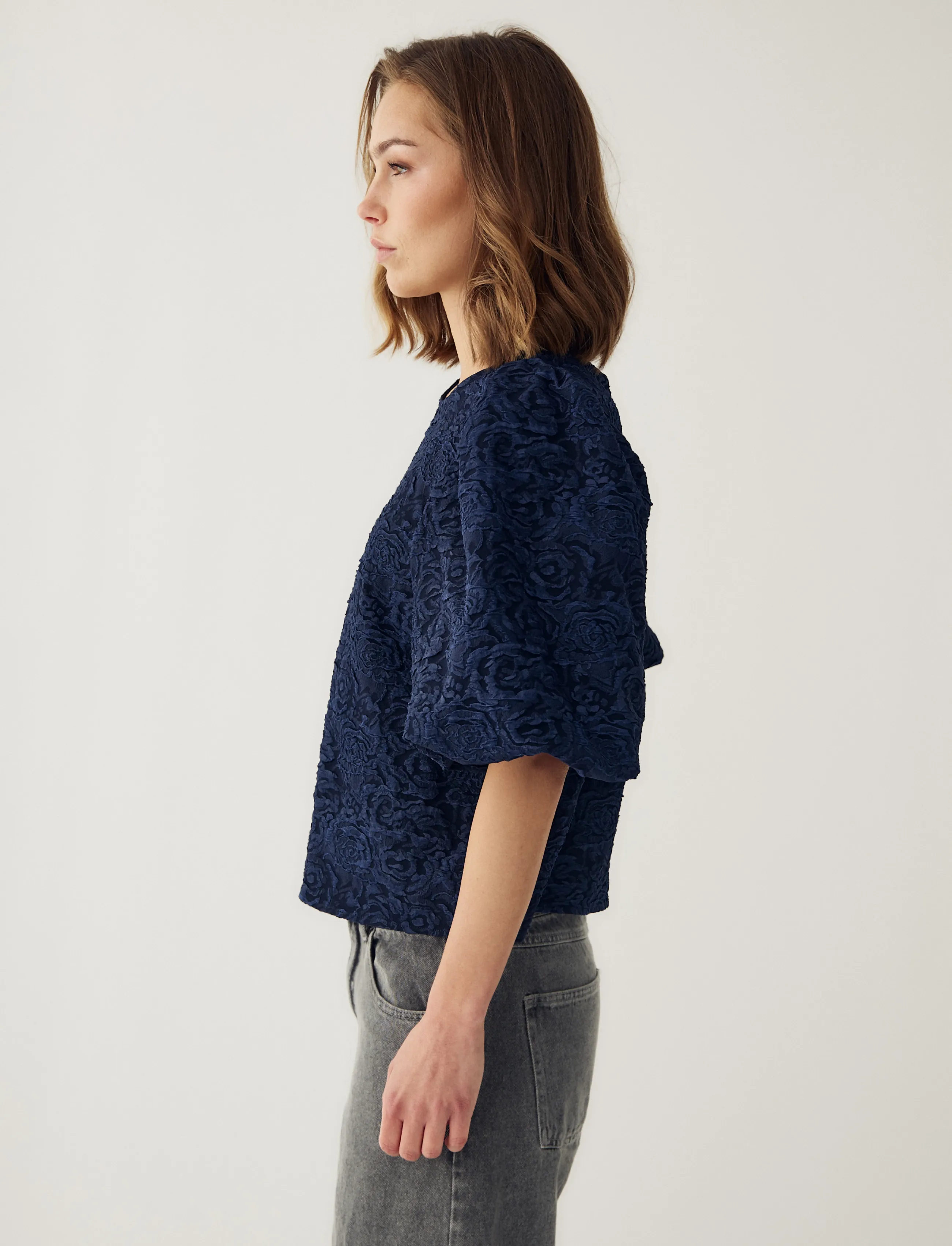 Noella - N-Shelly Blouse - kurzärmelige blusen - navy blue - 4