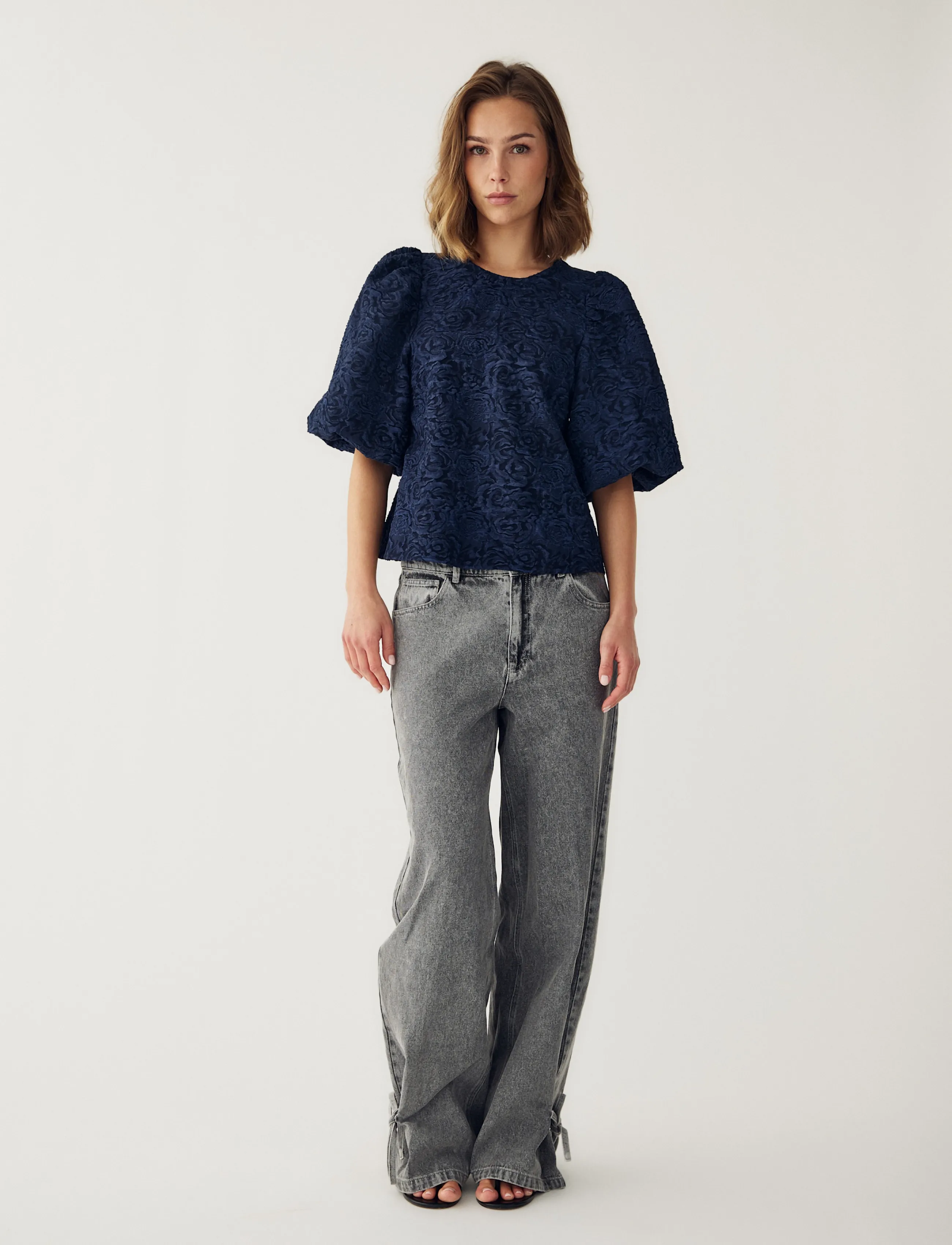 Noella - N-Shelly Blouse - kurzärmelige blusen - navy blue - 5