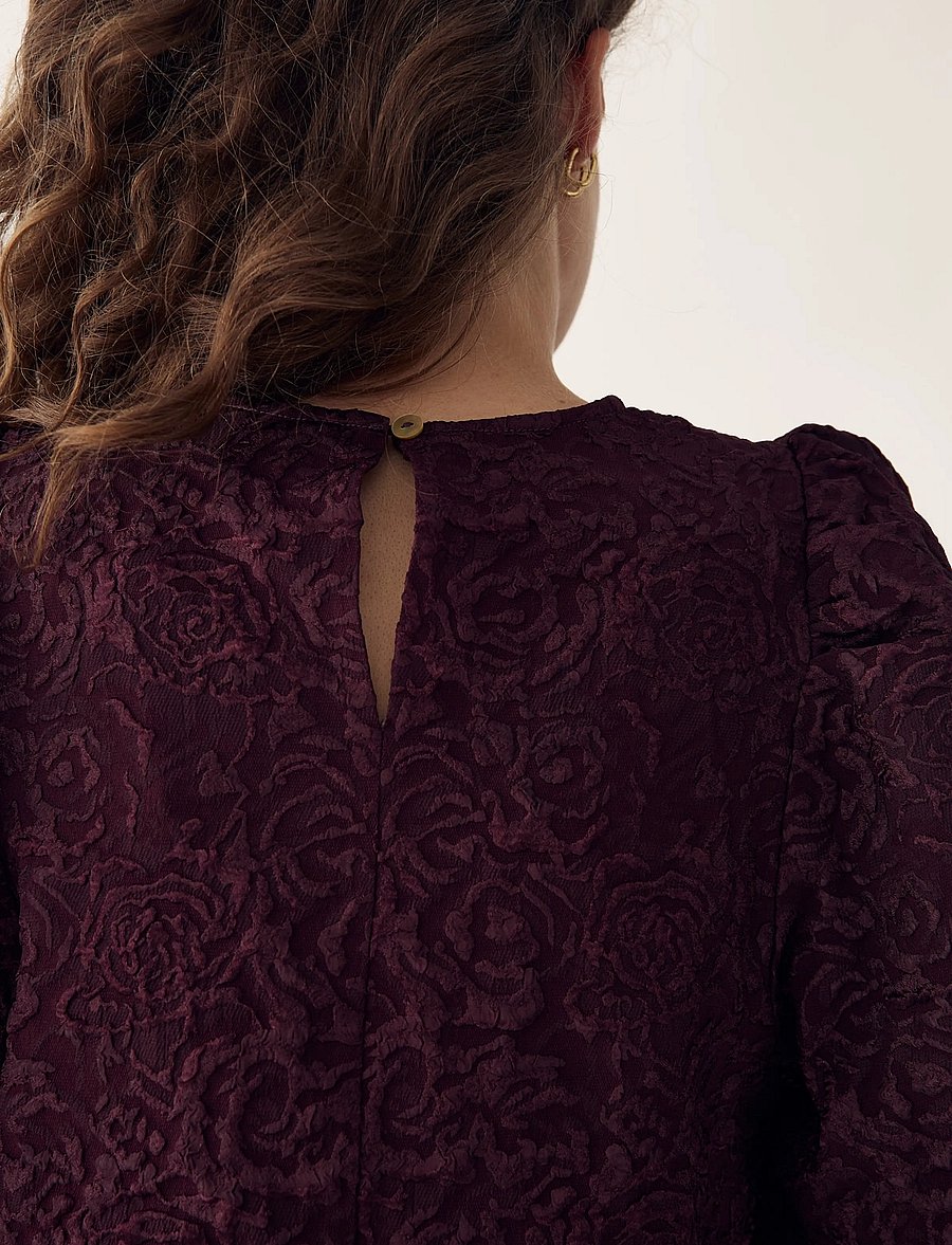Noella - N-Shelly Blouse - kurzärmelige blusen - winetasting - 5