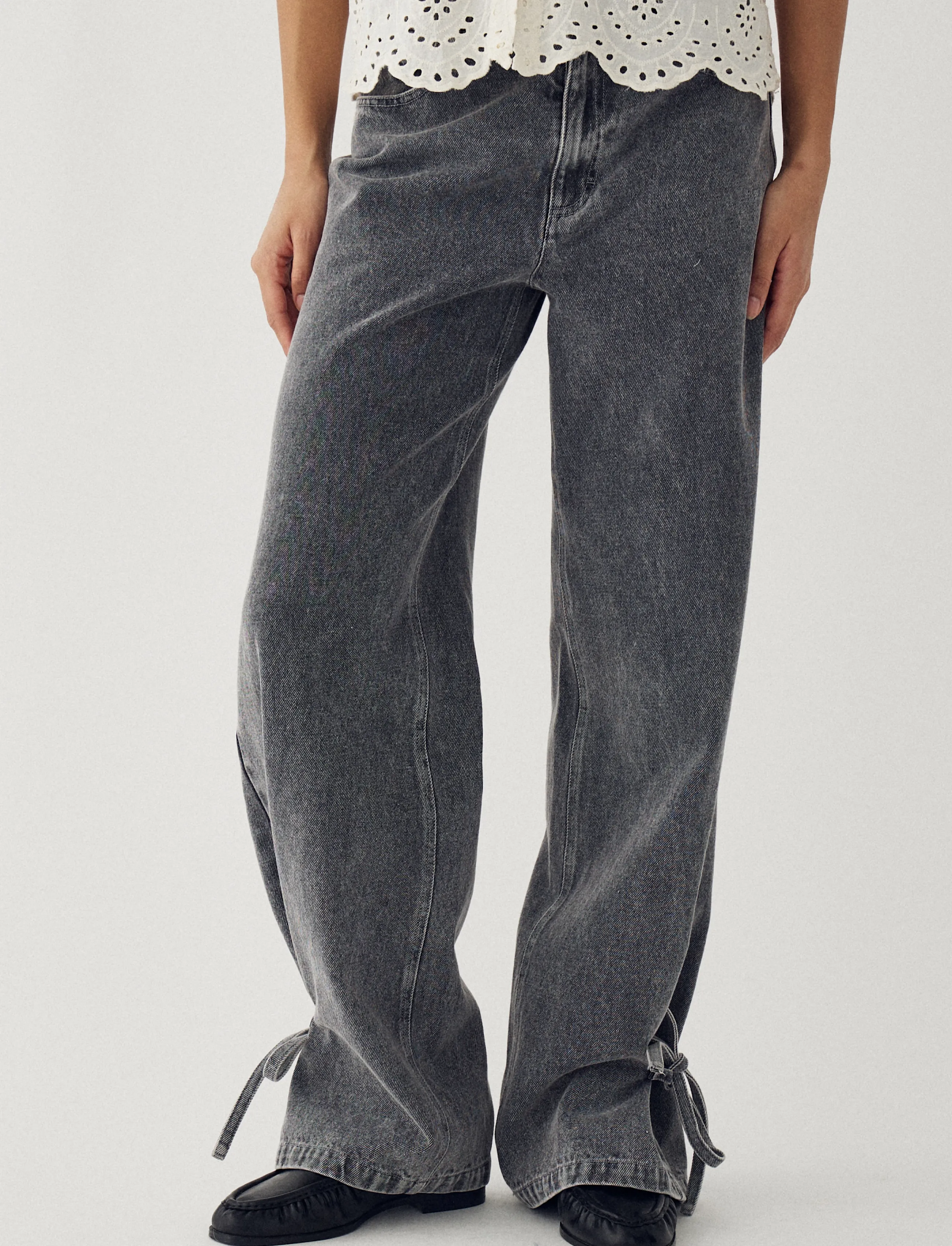Noella N-Kika MW Jeans - Laia säärega teksad - GREY WASH / grey