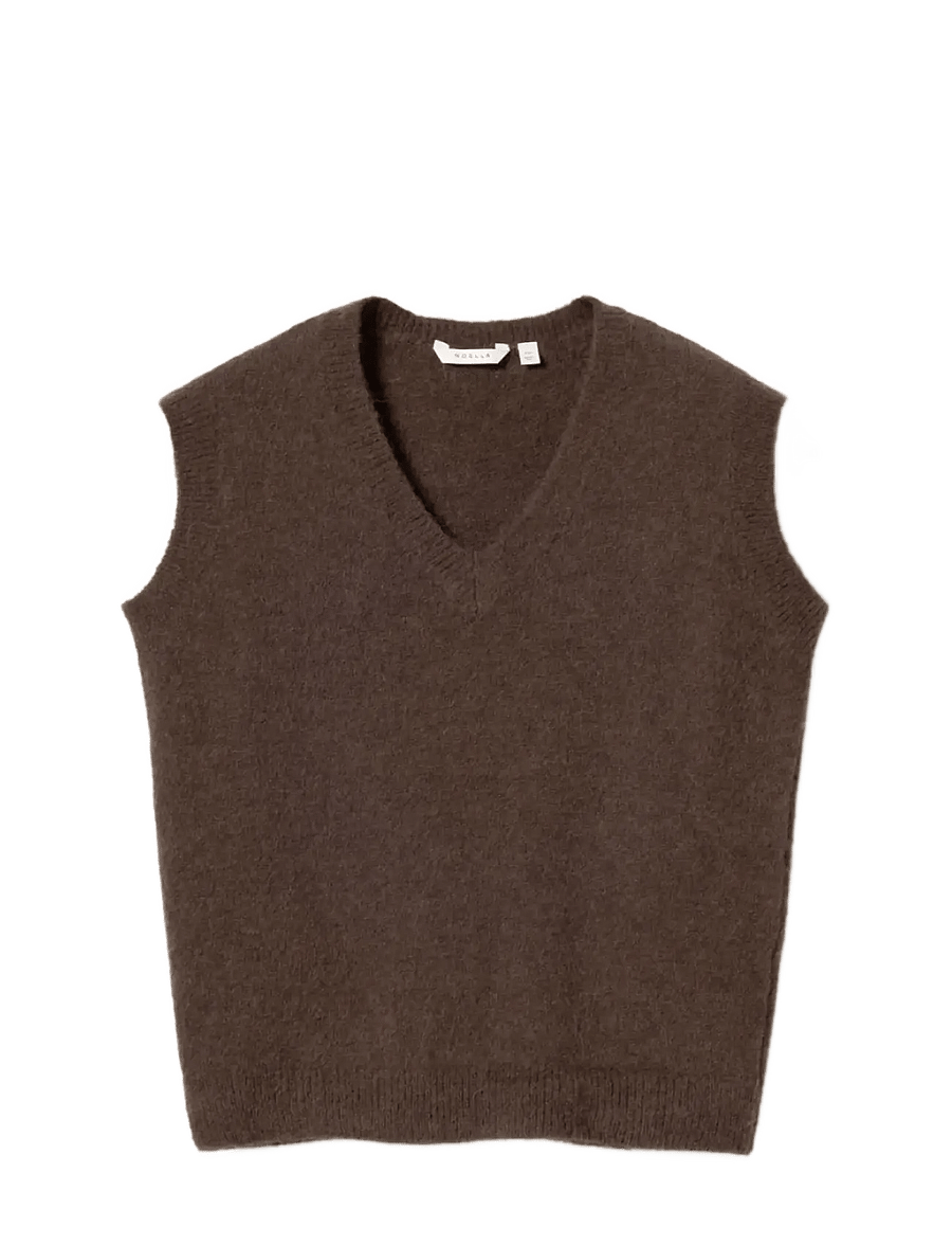 Noella - N-Leatrice Knit Vest - dark brown - 1