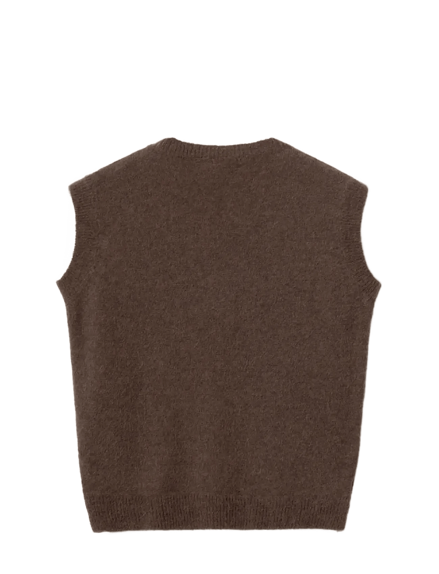 Noella - N-Leatrice Knit Vest - dark brown - 2