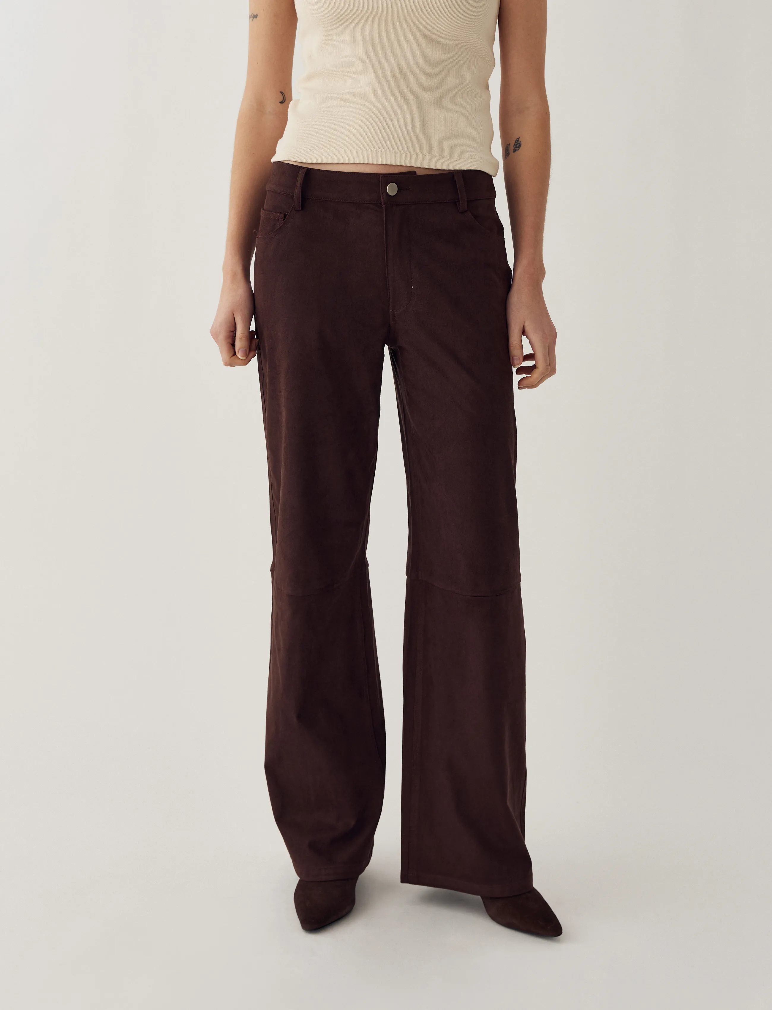 Noella N-Melo MW Pants - Modetrends - DARK CHOCOLATE / brown