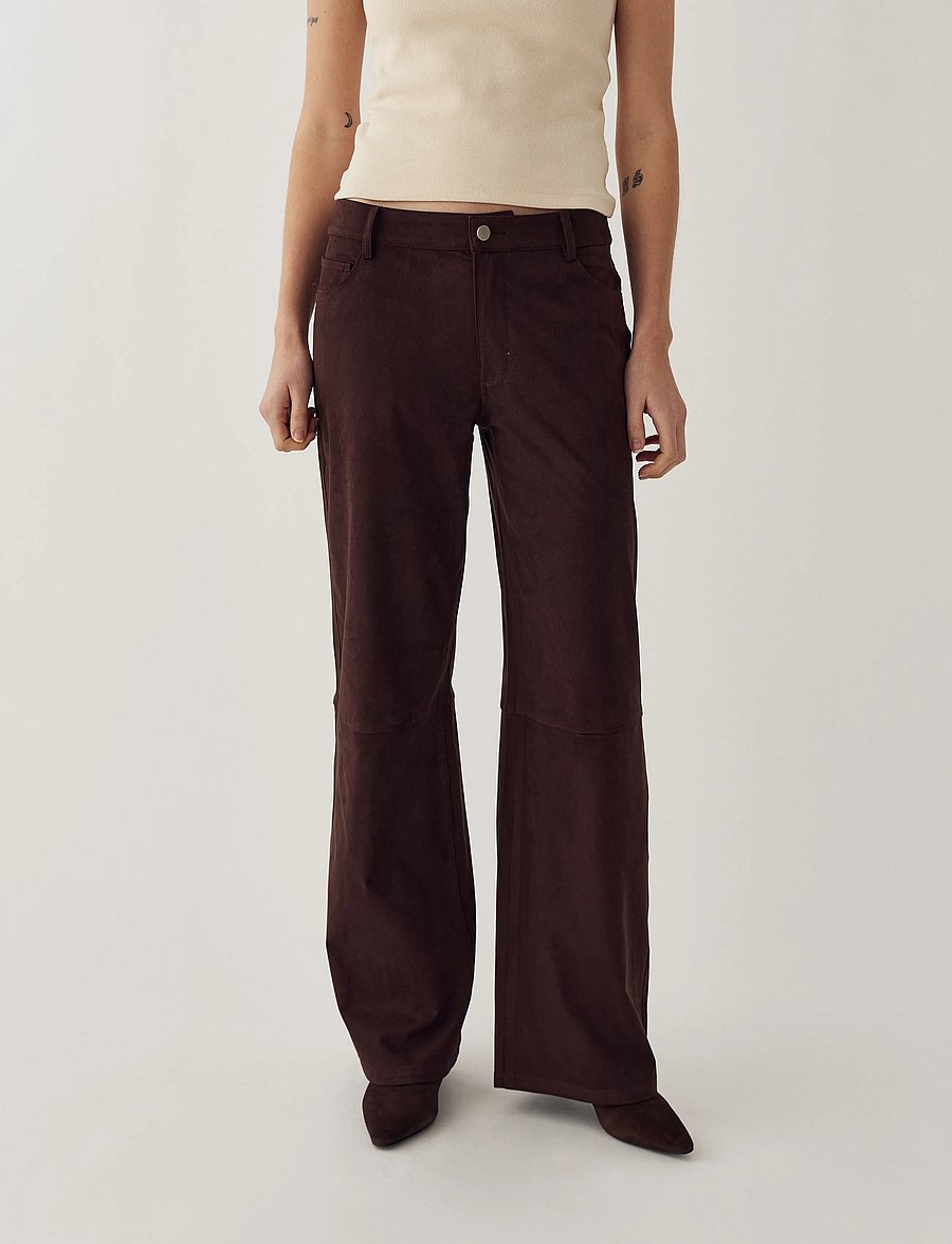 Noella - N-Melo MW Pants - hose mit geradem bein - dark chocolate - 0
