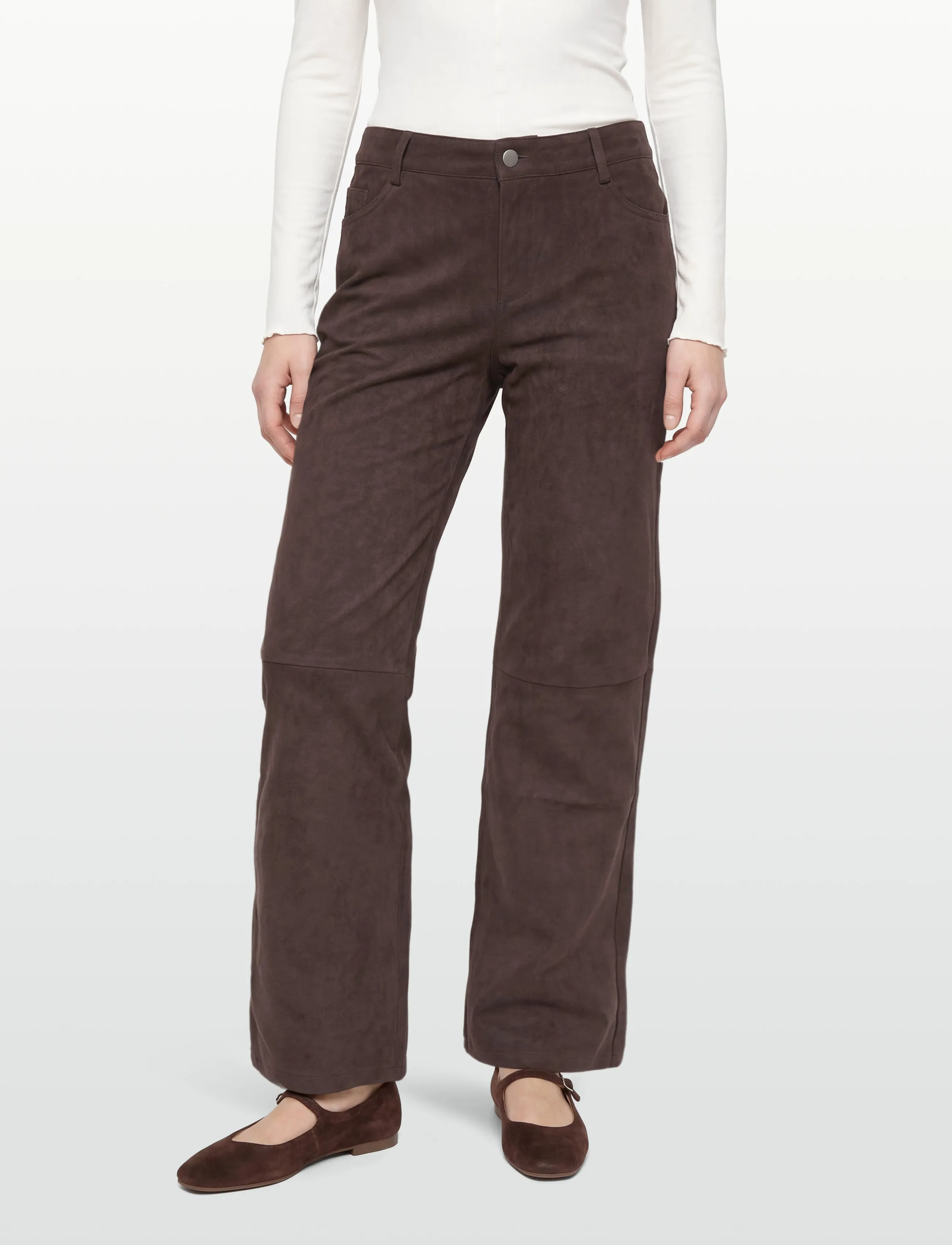 Noella - N-Melo MW Pants - bikses ar taisnām starām - dark chocolate - 3
