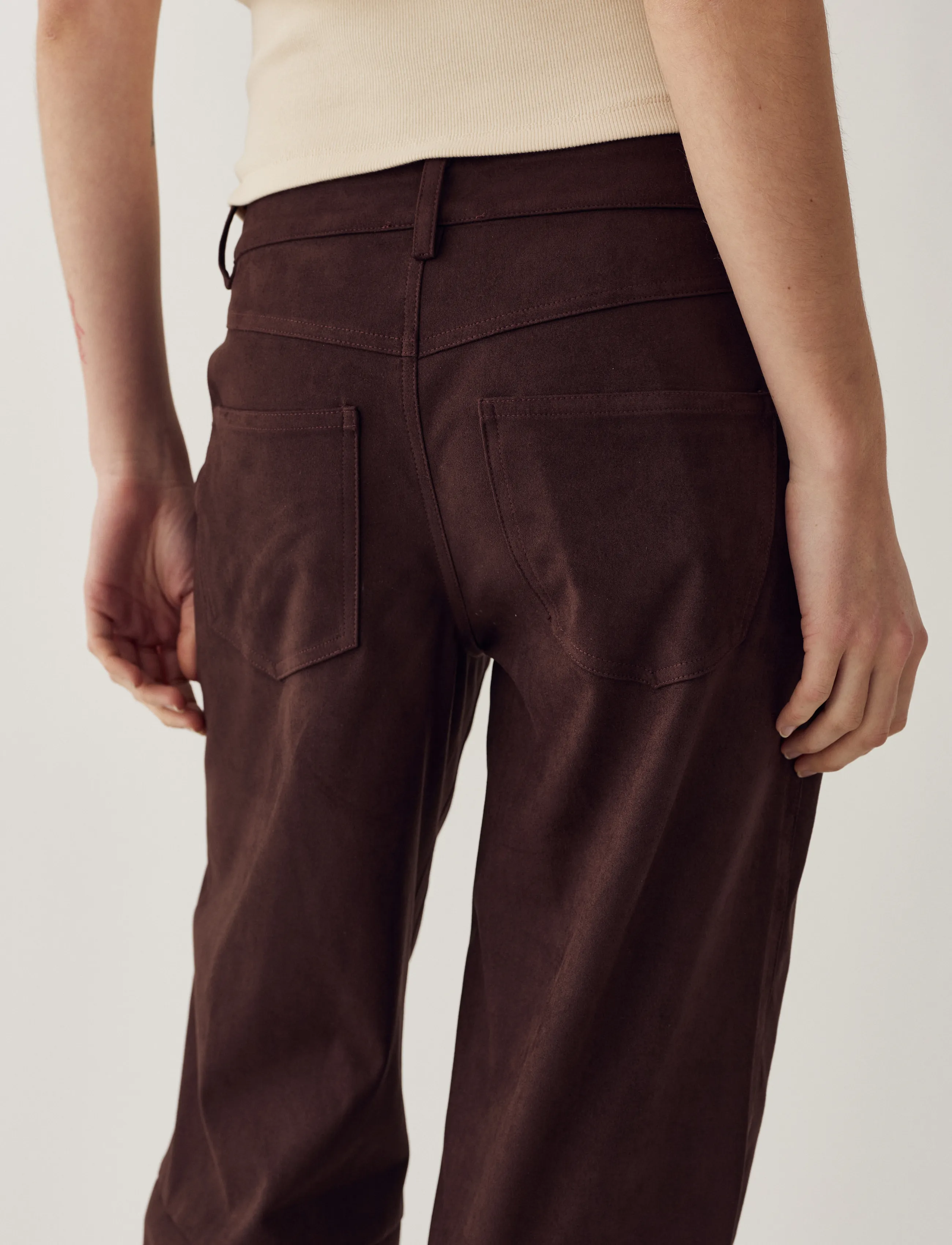 Noella - N-Melo MW Pants - hose mit geradem bein - dark chocolate - 4