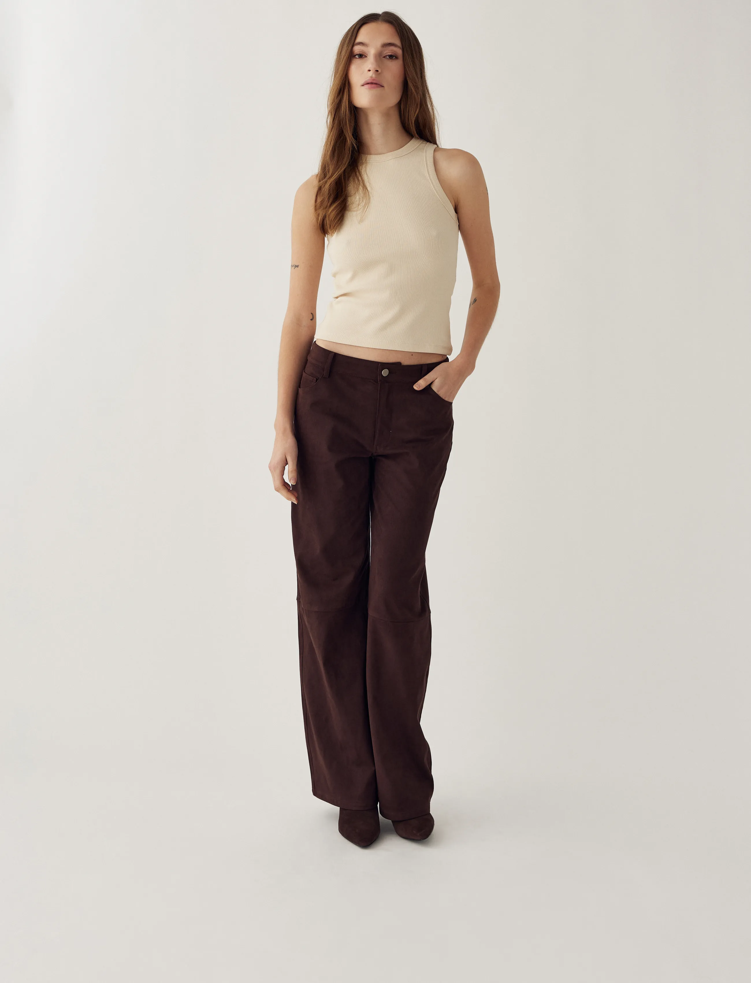 Noella - N-Melo MW Pants - hose mit geradem bein - dark chocolate - 5