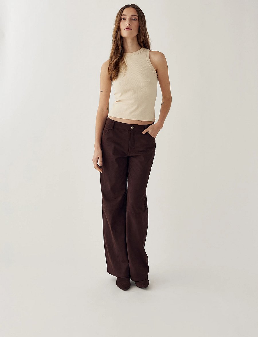 Noella - N-Melo MW Pants - hose mit geradem bein - dark chocolate - 5