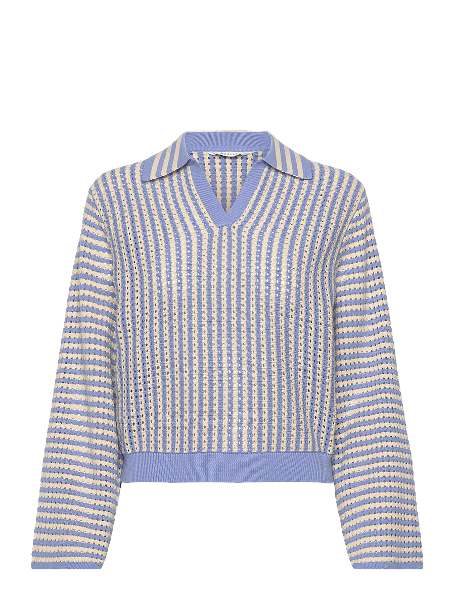 Noella - N-Makenna Knit - stickade tröjor - deon blue stripe - 1