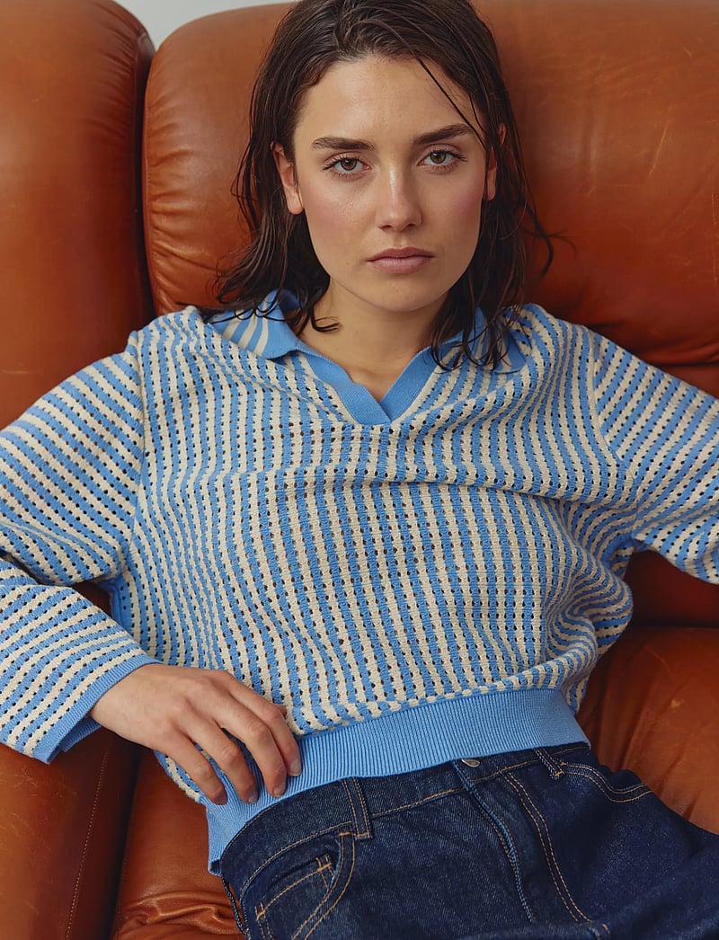 Noella - N-Makenna Knit - pullover - deon blue stripe - 0