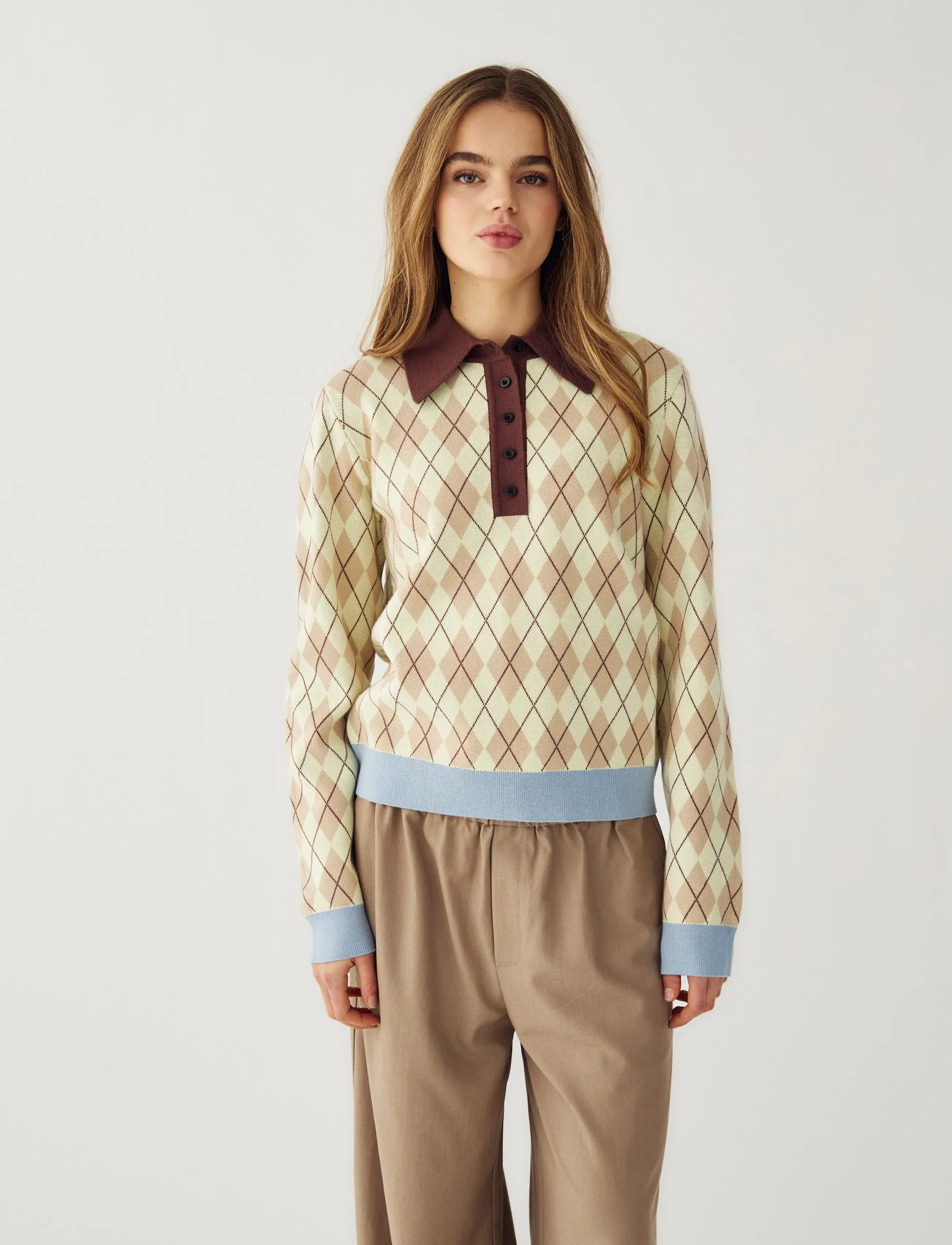 Noella N-Makayla Knit - Strickmode - DIYA YELLOW CHECK / multi