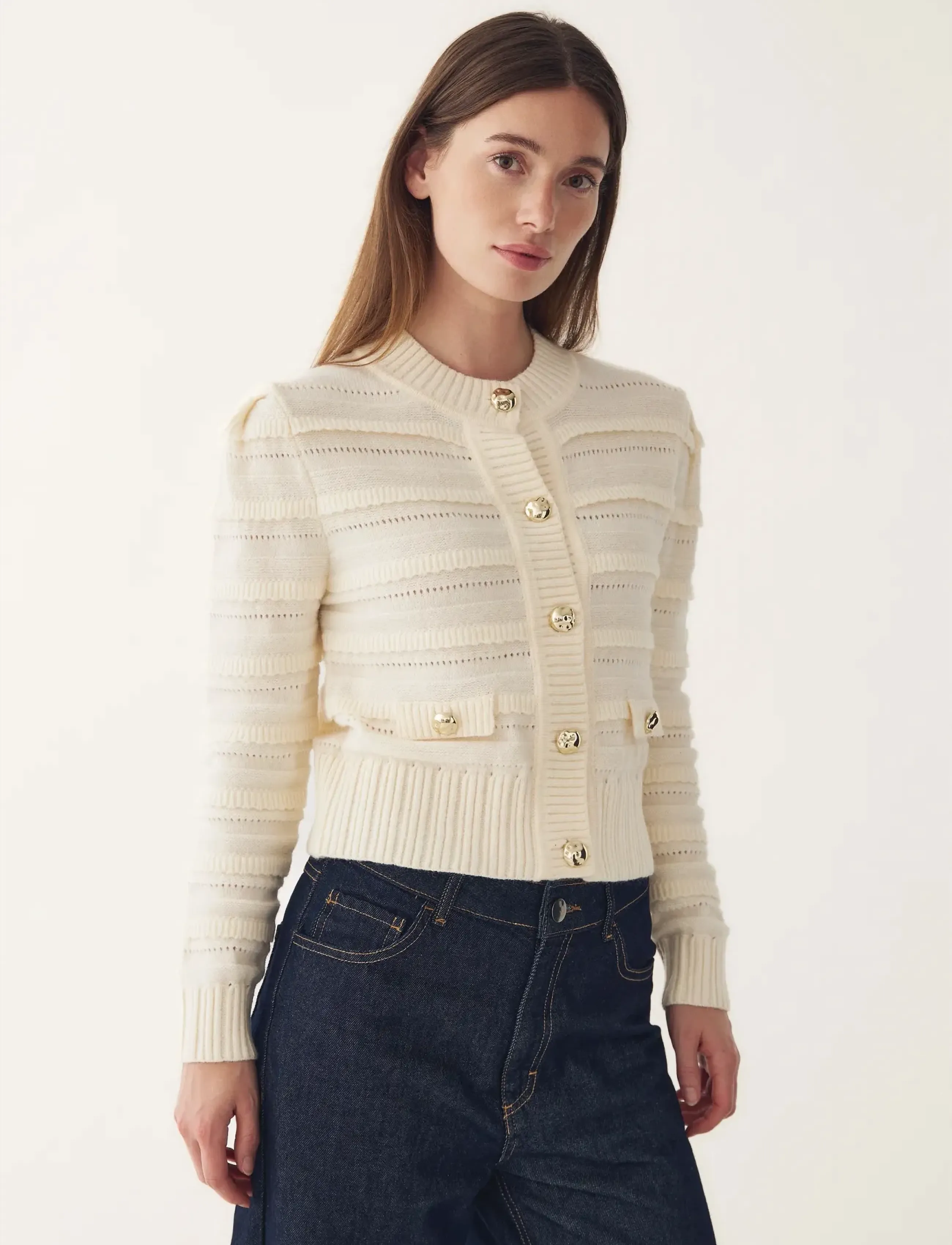 Noella N-Maddison Knit Cardigan - Strickmode - IVORY / cream