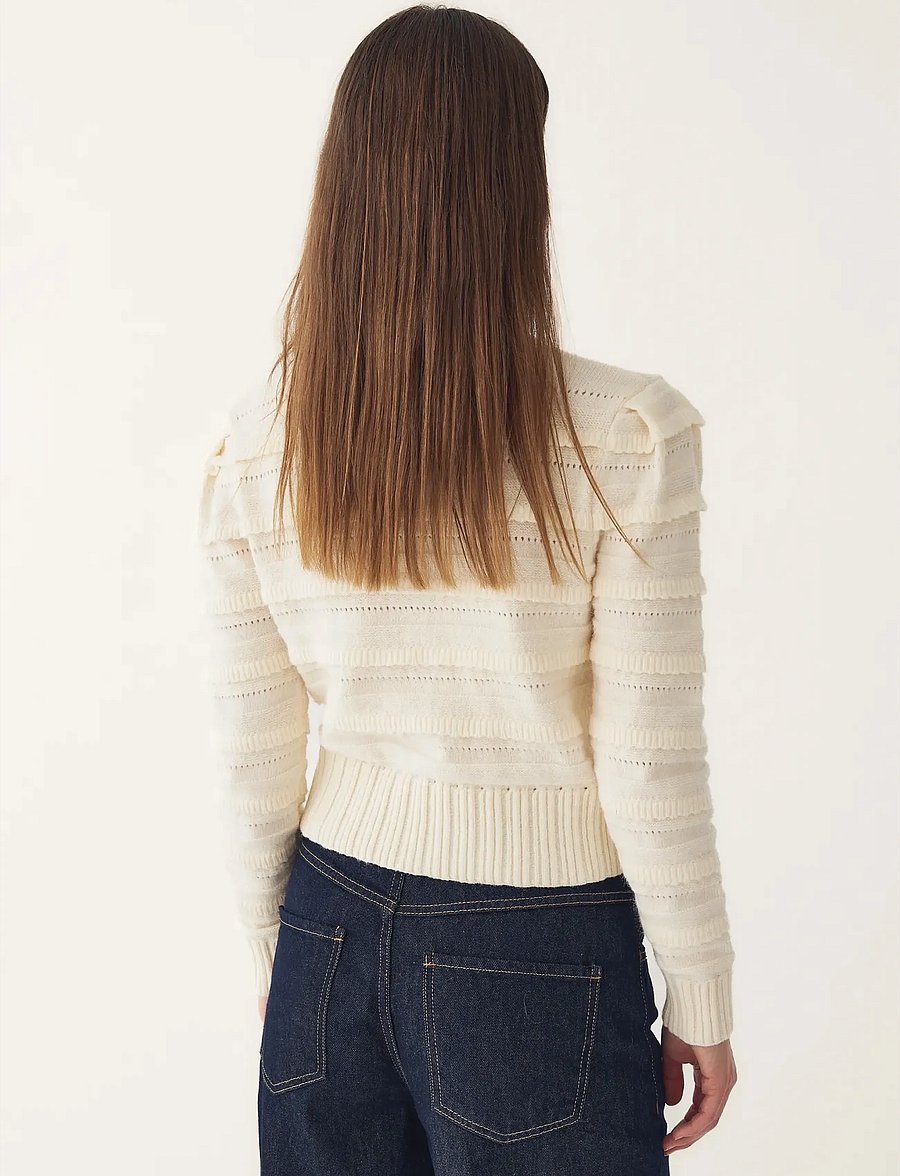 Noella - N-Maddison Knit Cardigan - strickjacken - ivory - 4