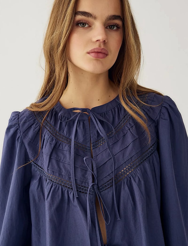 Noella - N-Marceline Blouse - langärmlige blusen - dusty blue - 0