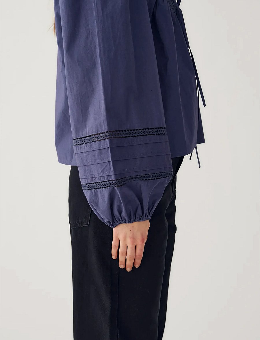 Noella - N-Marceline Blouse - pikkade varrukatega pluusid - dusty blue - 3
