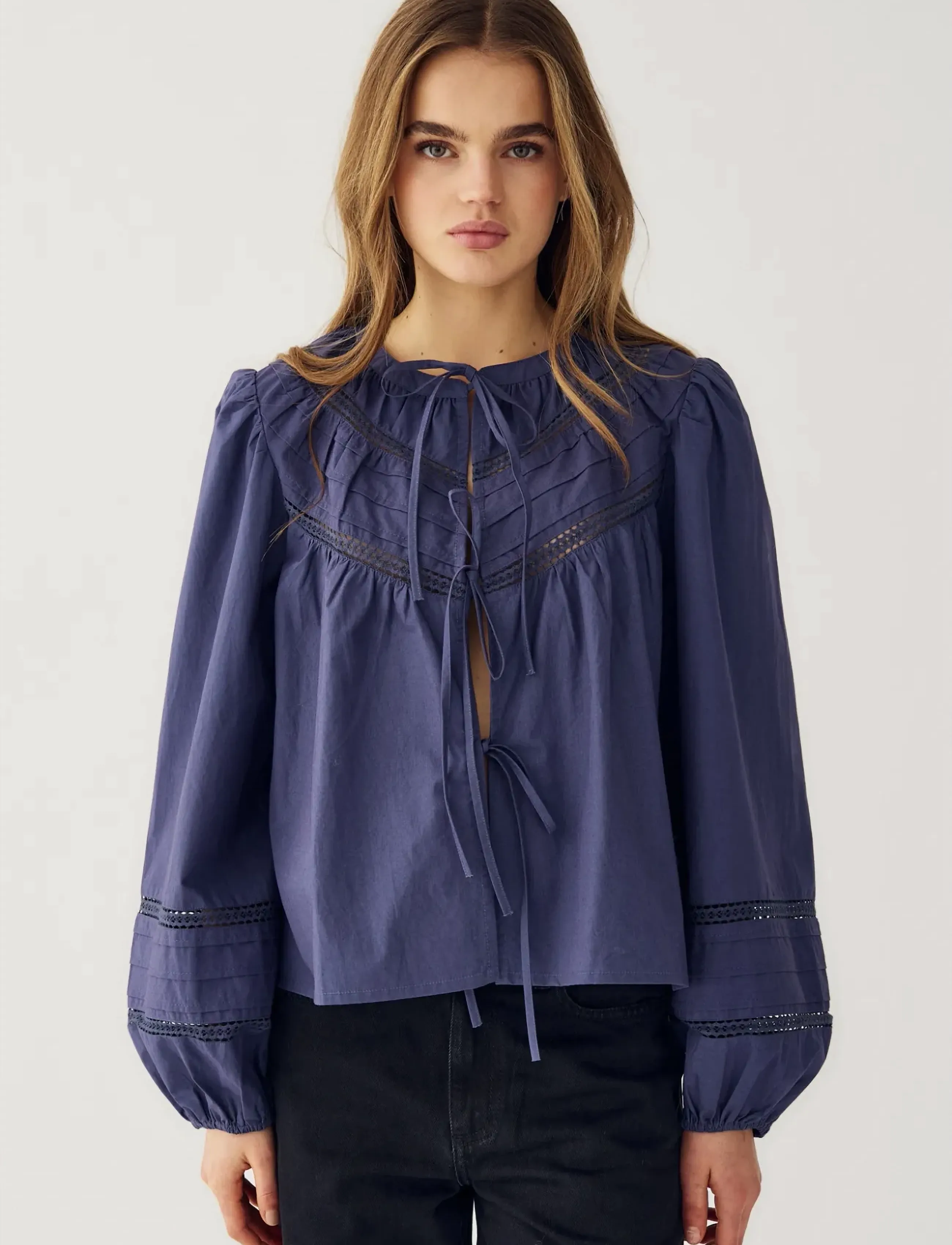 Noella - N-Marceline Blouse - langærmede bluser - dusty blue - 5