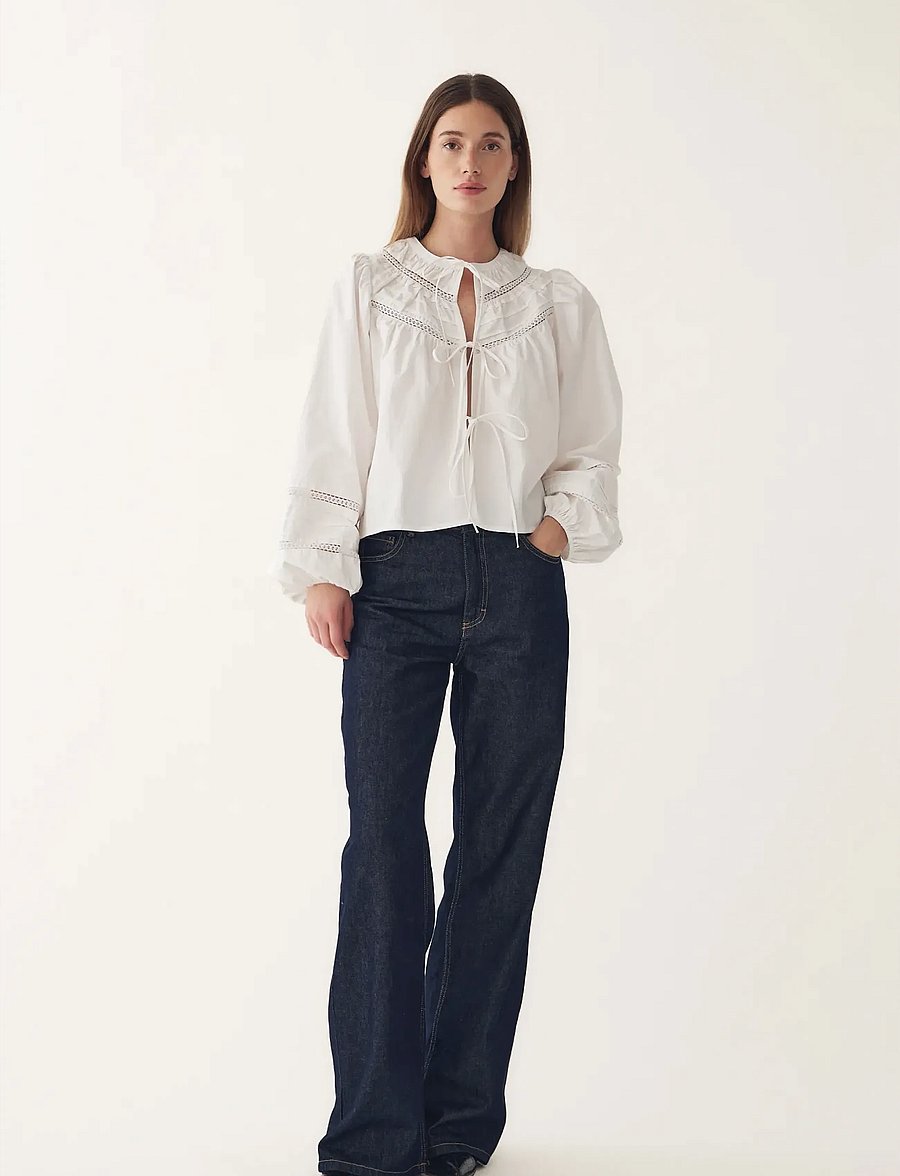 Noella - N-Marceline Blouse - long sleeved blouses - white - 4