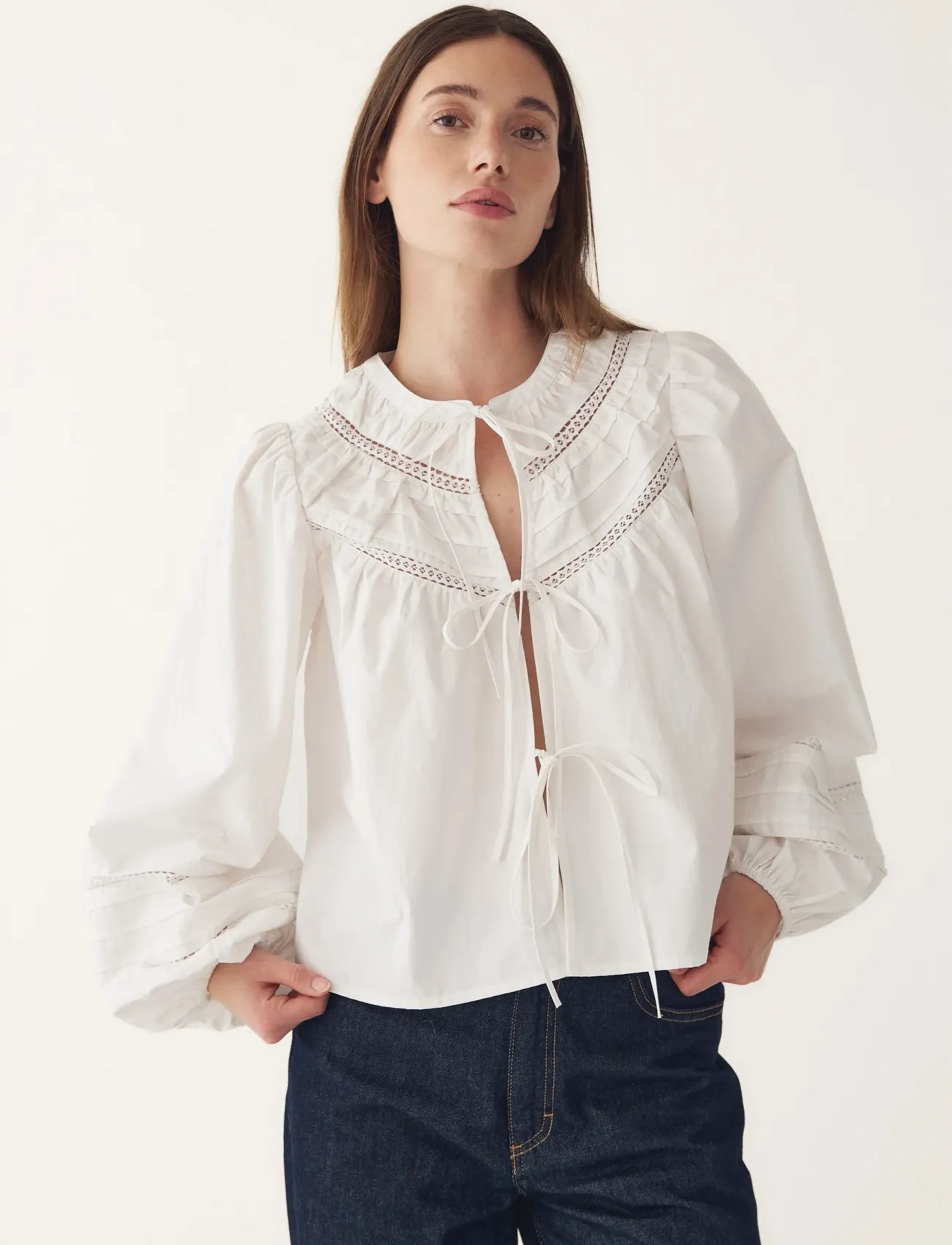 Noella - N-Marceline Blouse - long sleeved blouses - white - 5
