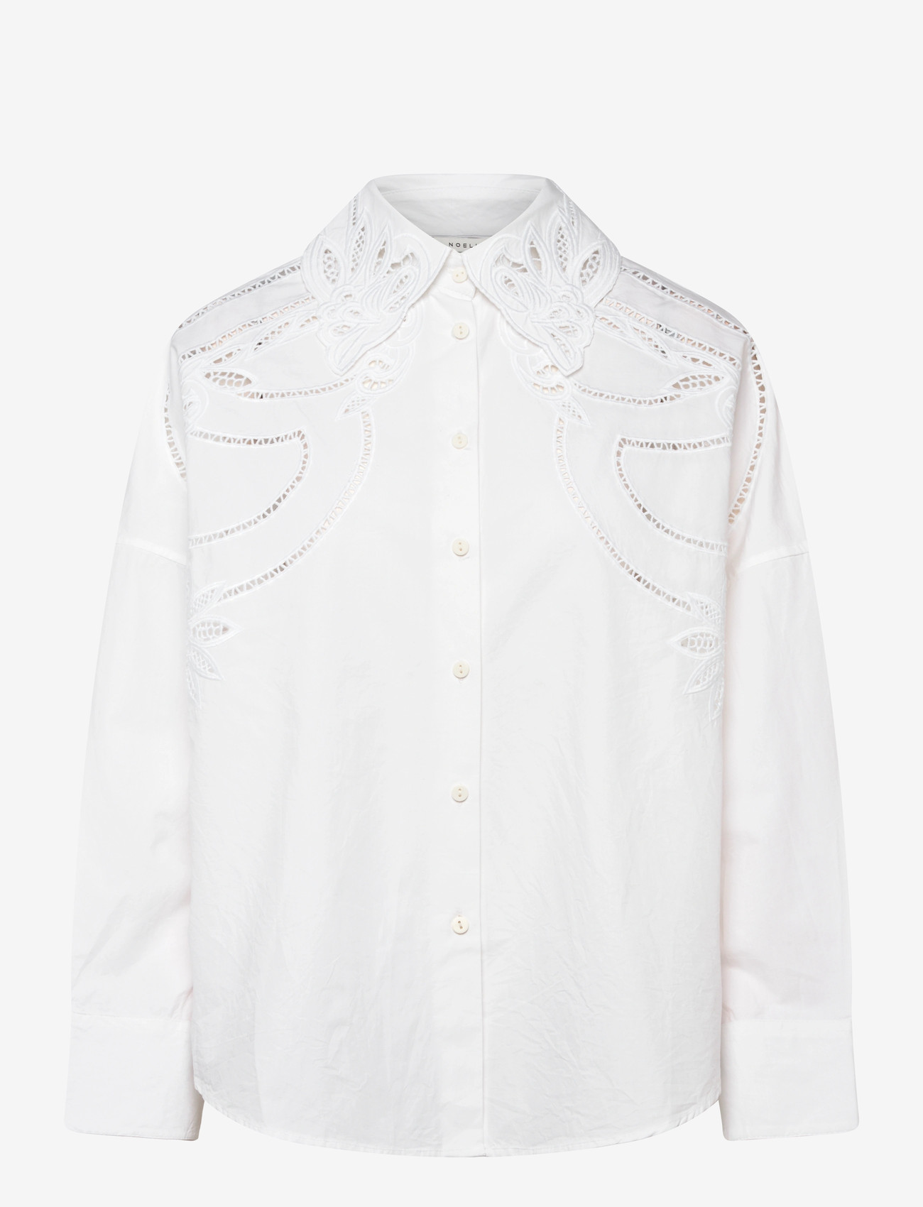 Noella - N-Maisy Shirt - pikkade varrukatega särgid - white - 0