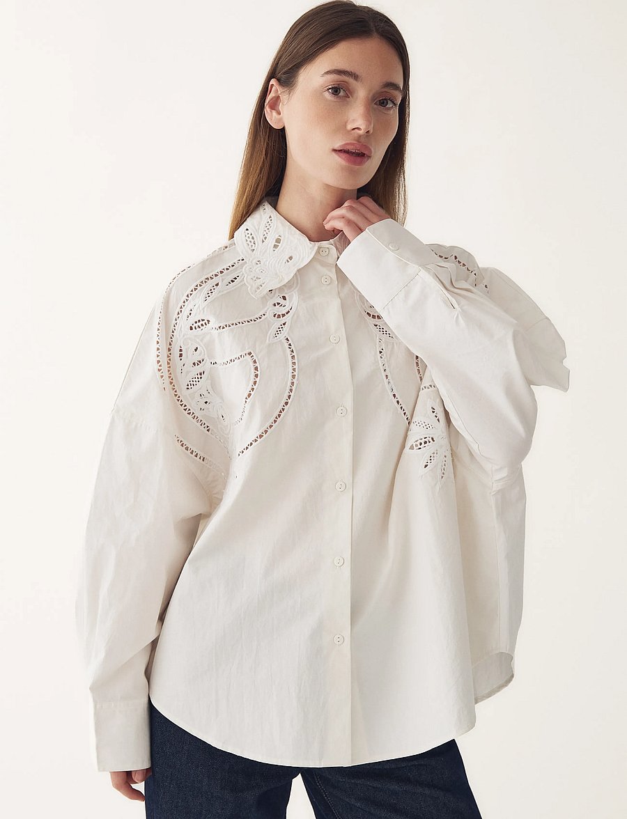 Noella - N-Maisy Shirt - langärmlige hemden - white - 0