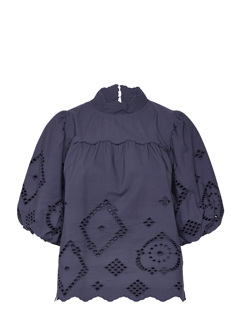 Noella - N-Marilyn Blouse - kurzämlige blusen - dusty blue - 1