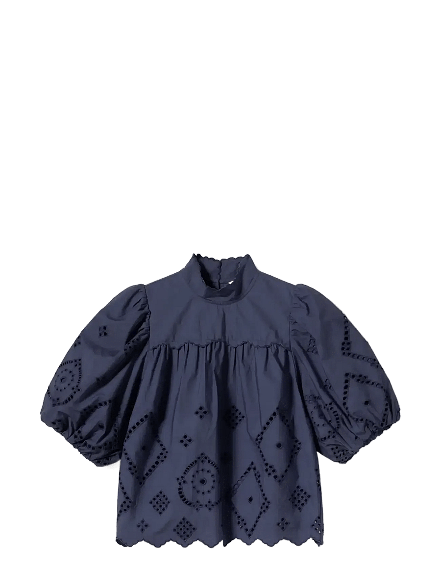 Noella - N-Marilyn Blouse - lühikeste varrukatega pluusid - dusty blue - 1