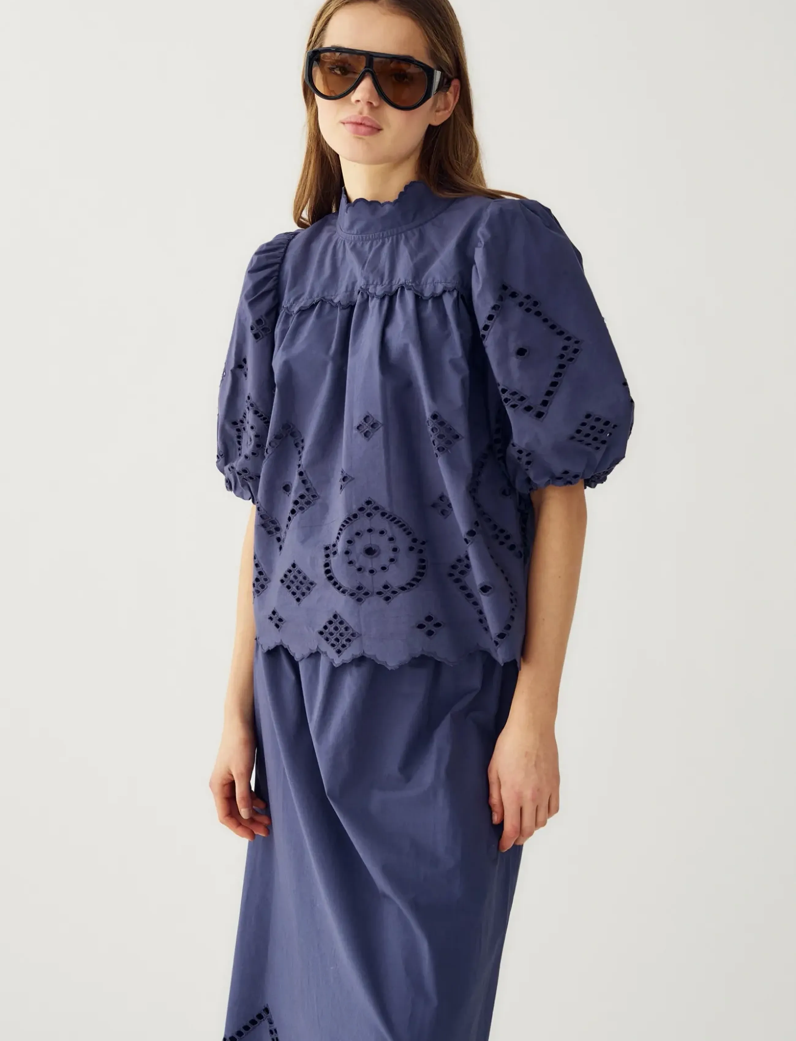 Noella N-Marilyn Blouse, XL, Navy, Bluser > Kortærmede, Dame